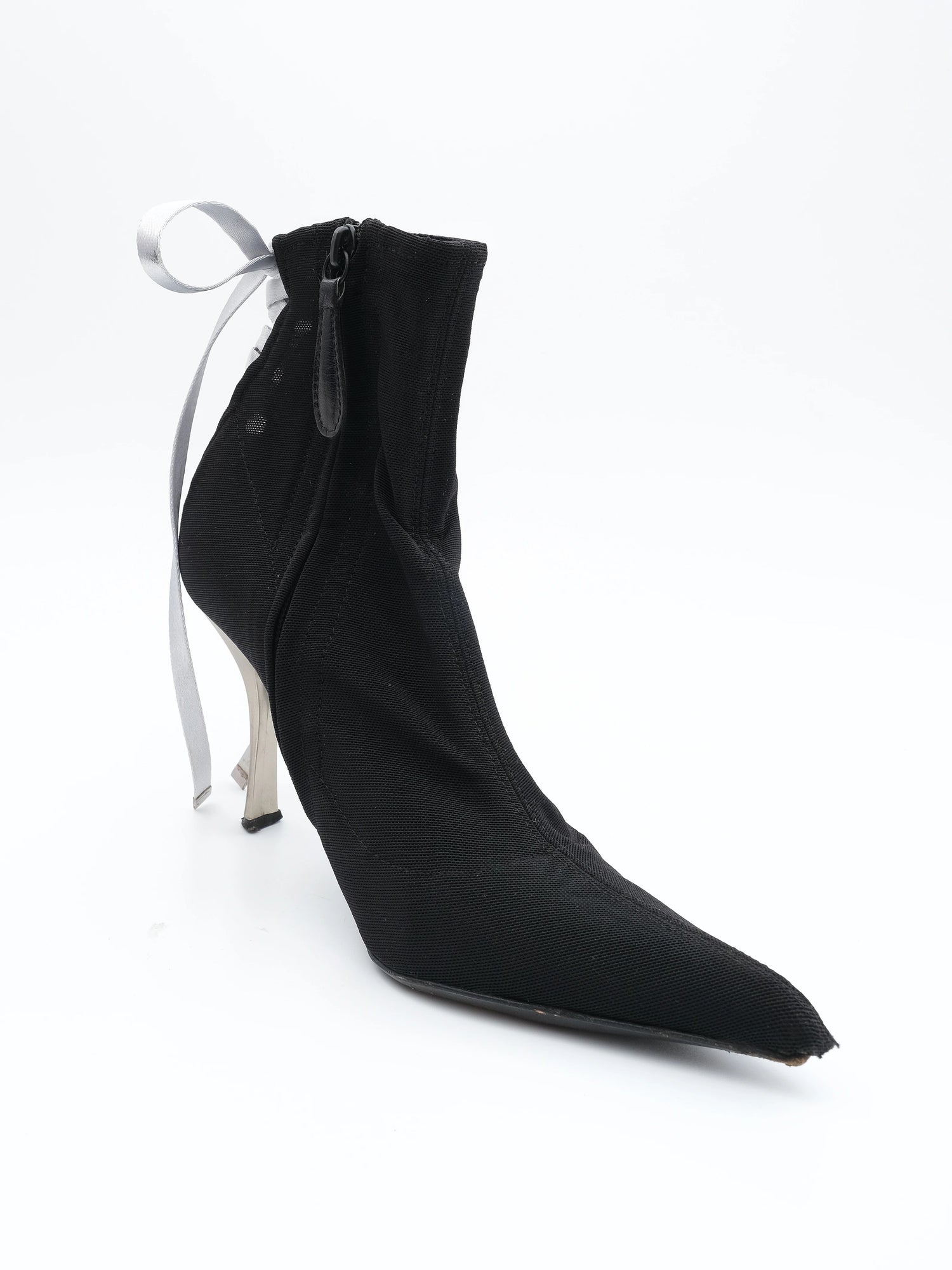 Vicini Black High-Heeled Shoes Size 38 with Lace-Up Detail