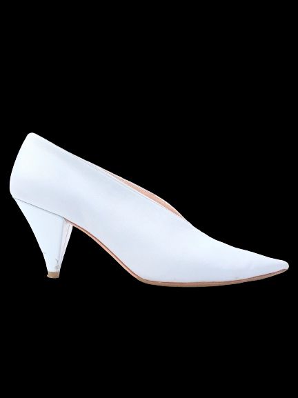 Good Condition Celine Blue Leather High-Heeled Shoes Women Size N/A