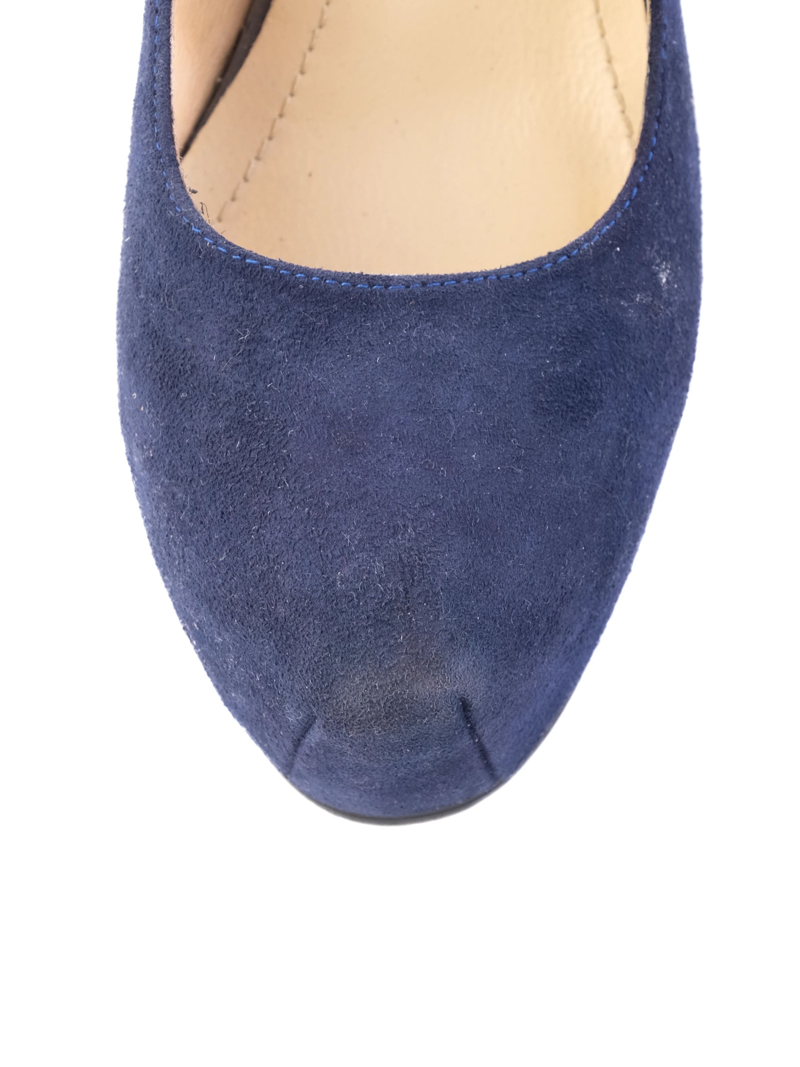 Excellent Yves Saint Laurent Blue Leather High-Heeled Pumps Size 34