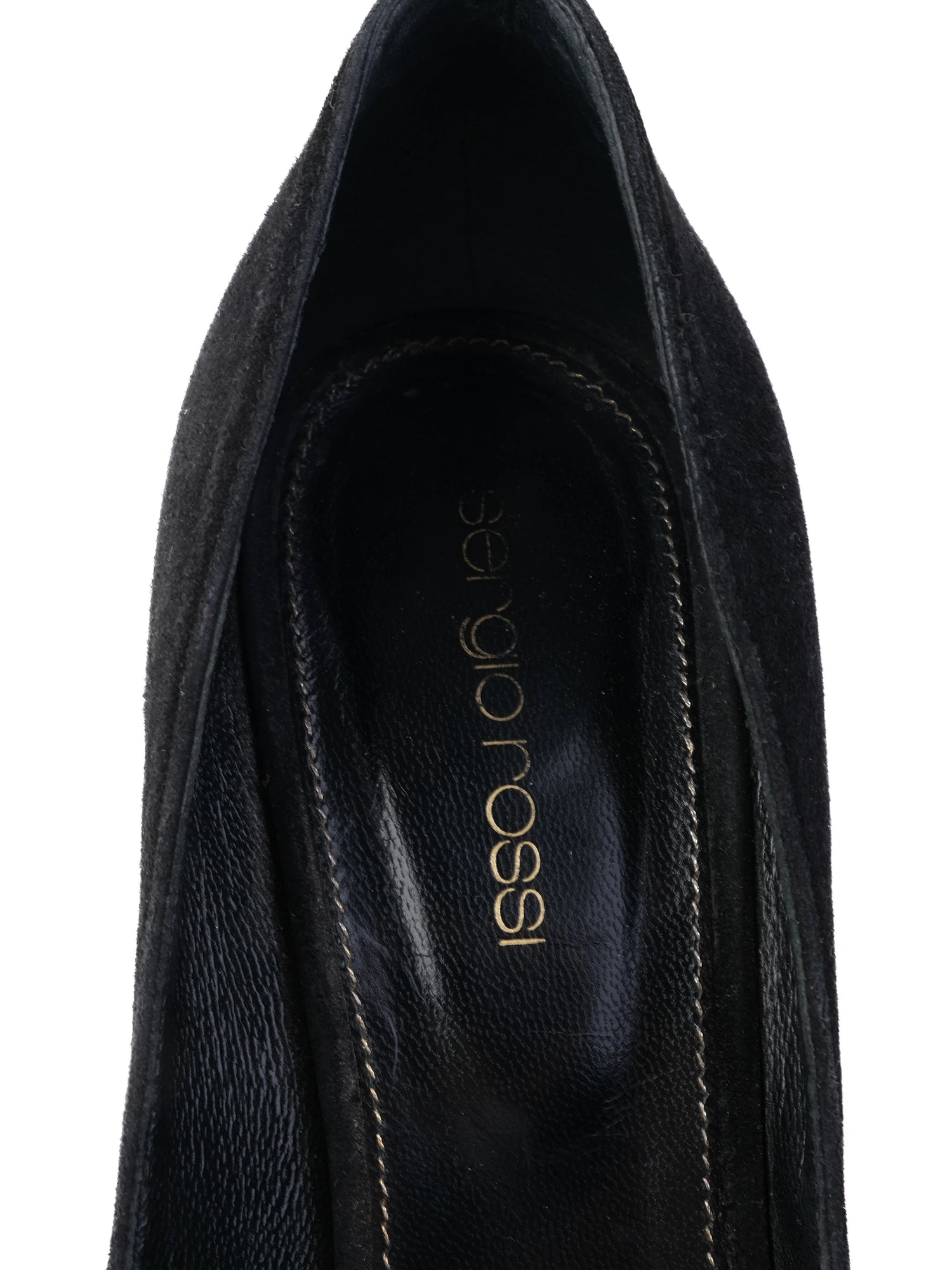 Excellent Sergio Rossi Black Leather High-Heeled Stiletto Shoes