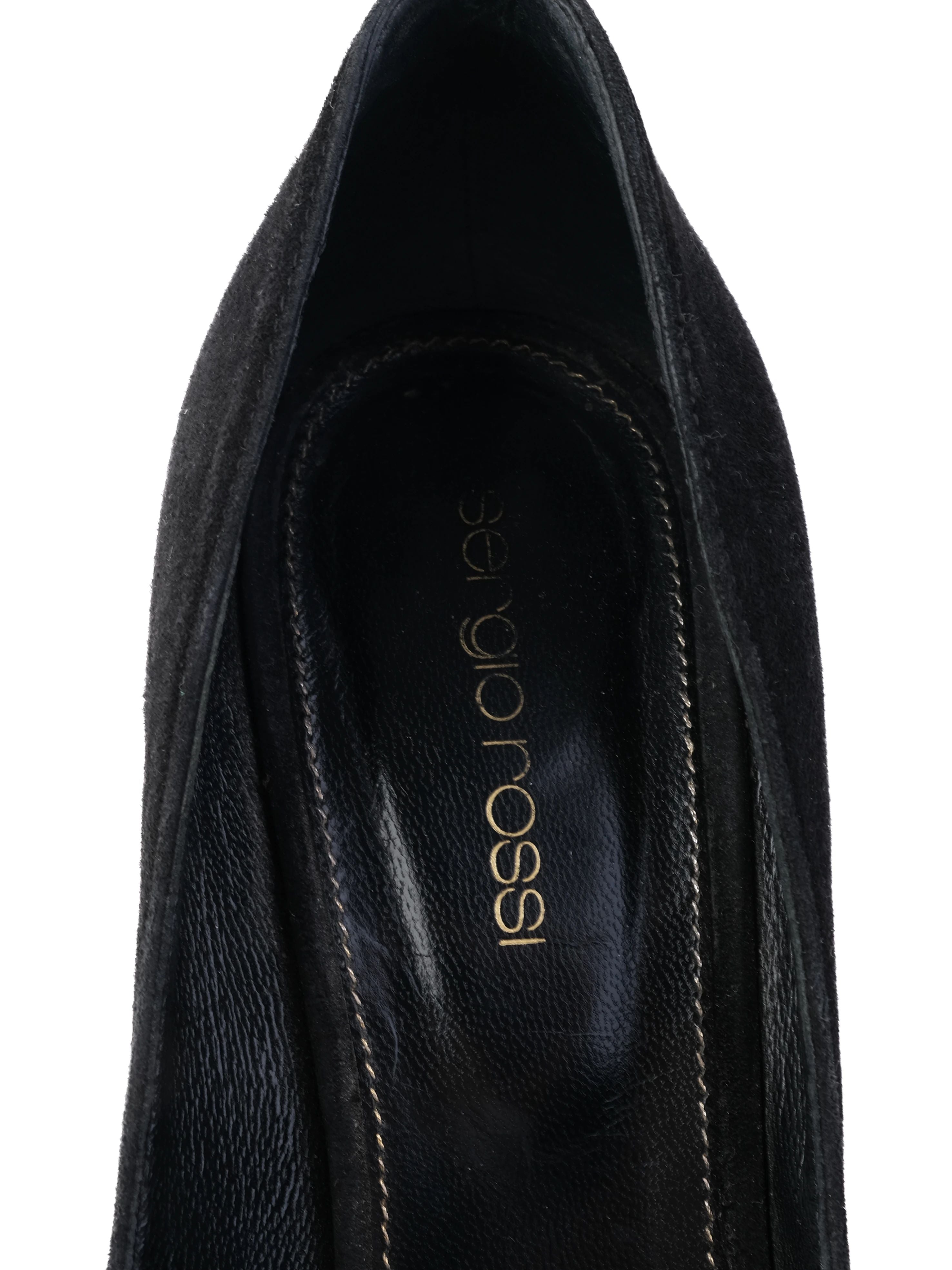 Excellent Sergio Rossi Black Leather High-Heeled Stiletto Shoes
