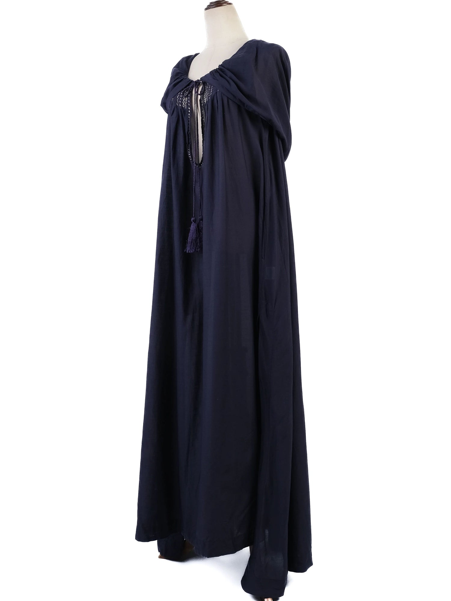 Excellent Thierry Colson Purple Silk Dress Size M with Tassels