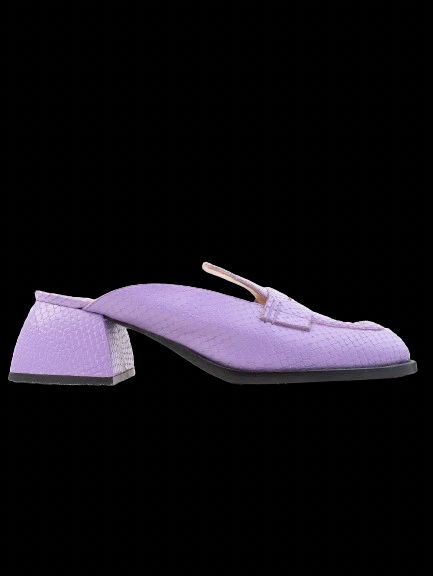 Excellent Purple Leather Slip-On Loafers Size 38 Women&