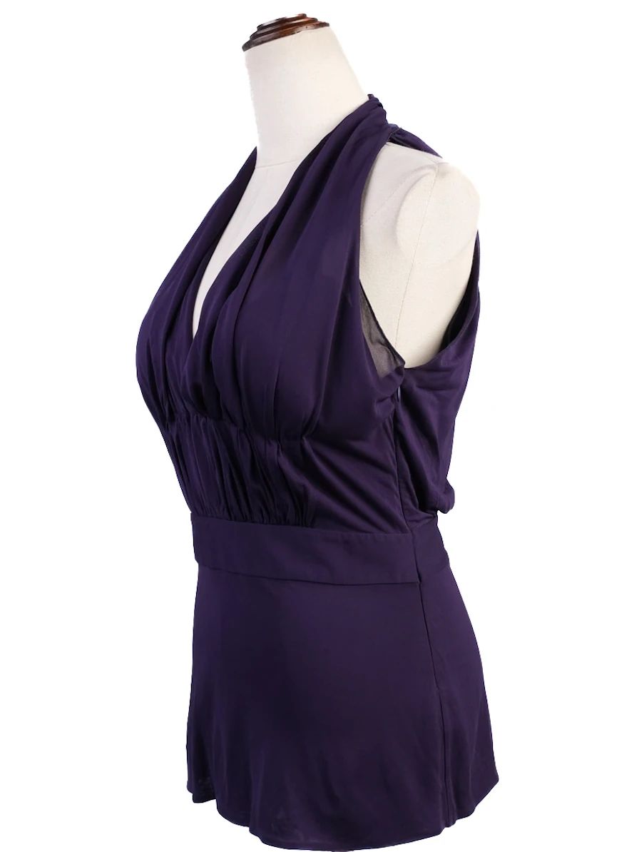 Excellent Alberta Ferretti Purple Halter Top Size M Viscose