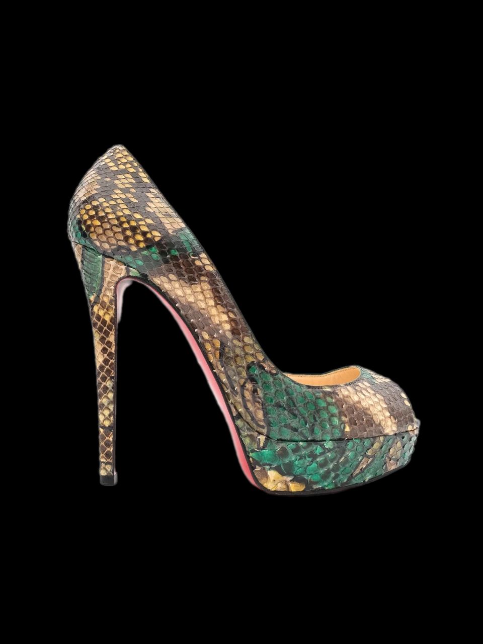 Christian Louboutin Peep Toe High-Heels Genuine Leather Size 39.5