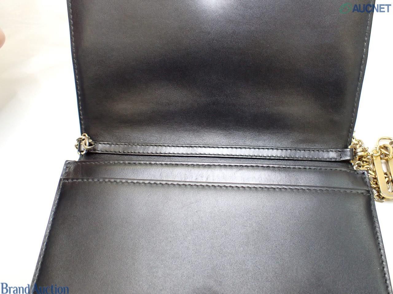 Christian Dior Studded Chain Wallet, Calfskin Leather