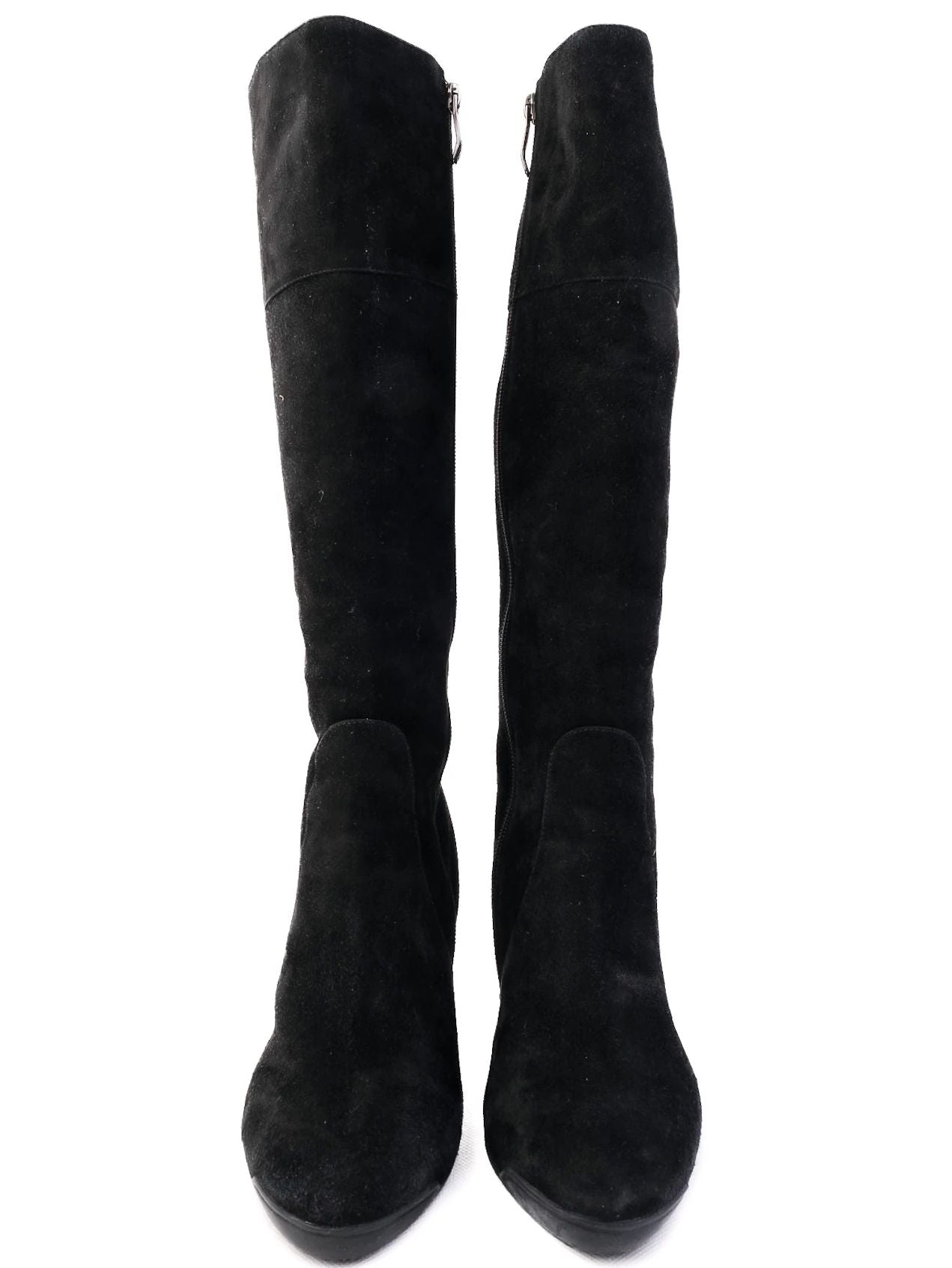 Perfect Giovanni Fabiani Black Leather Wedge-Heeled Boots Size 37
