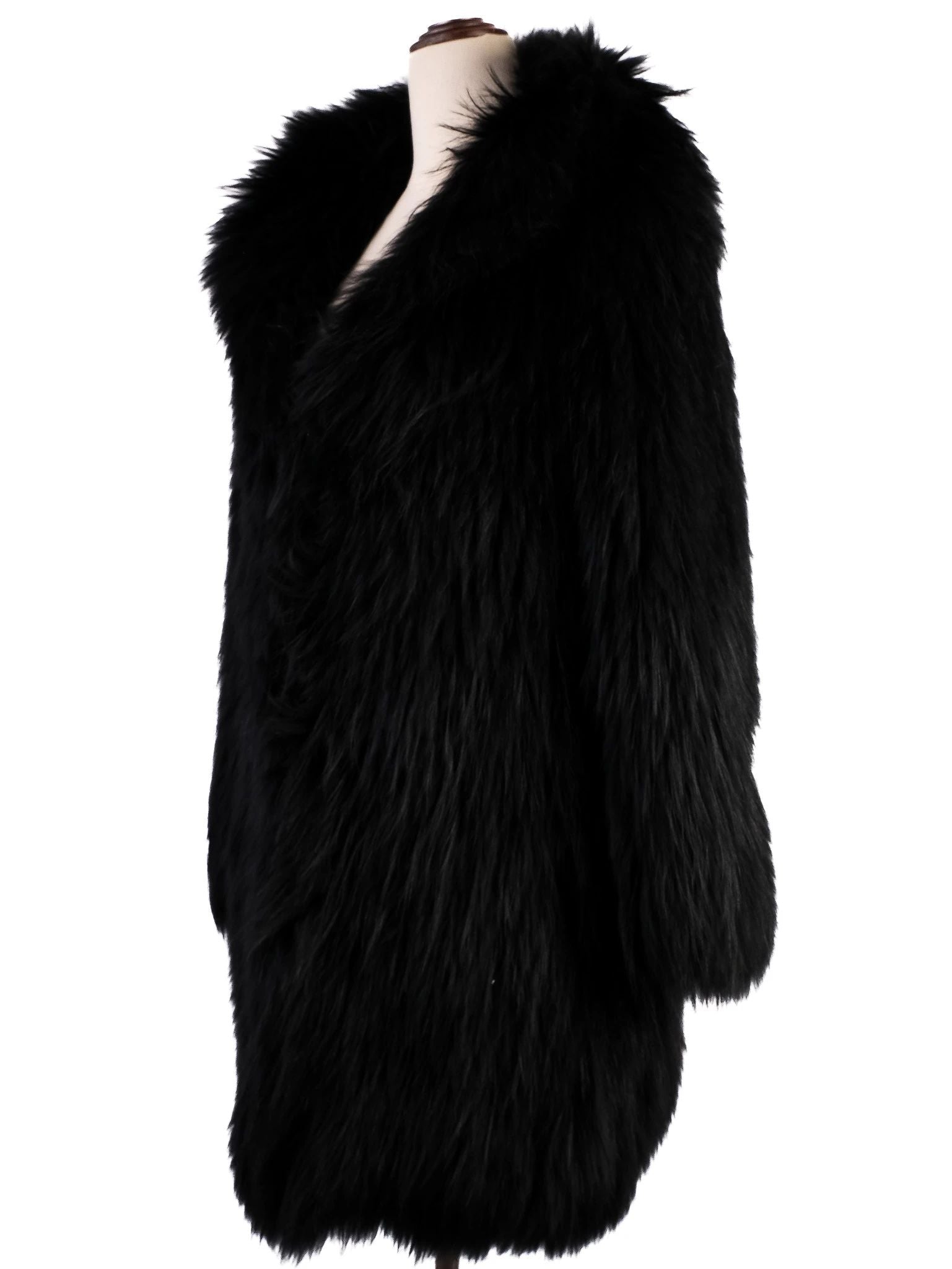 Excellent Isabel Marant Black Faux Fur Coat for Women