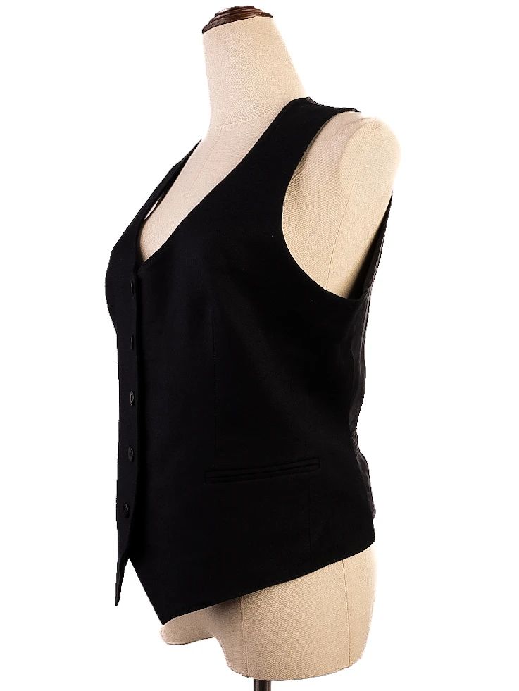 Excellent J.Lindeberg Blue Wool Button-Up Vest with Buckle