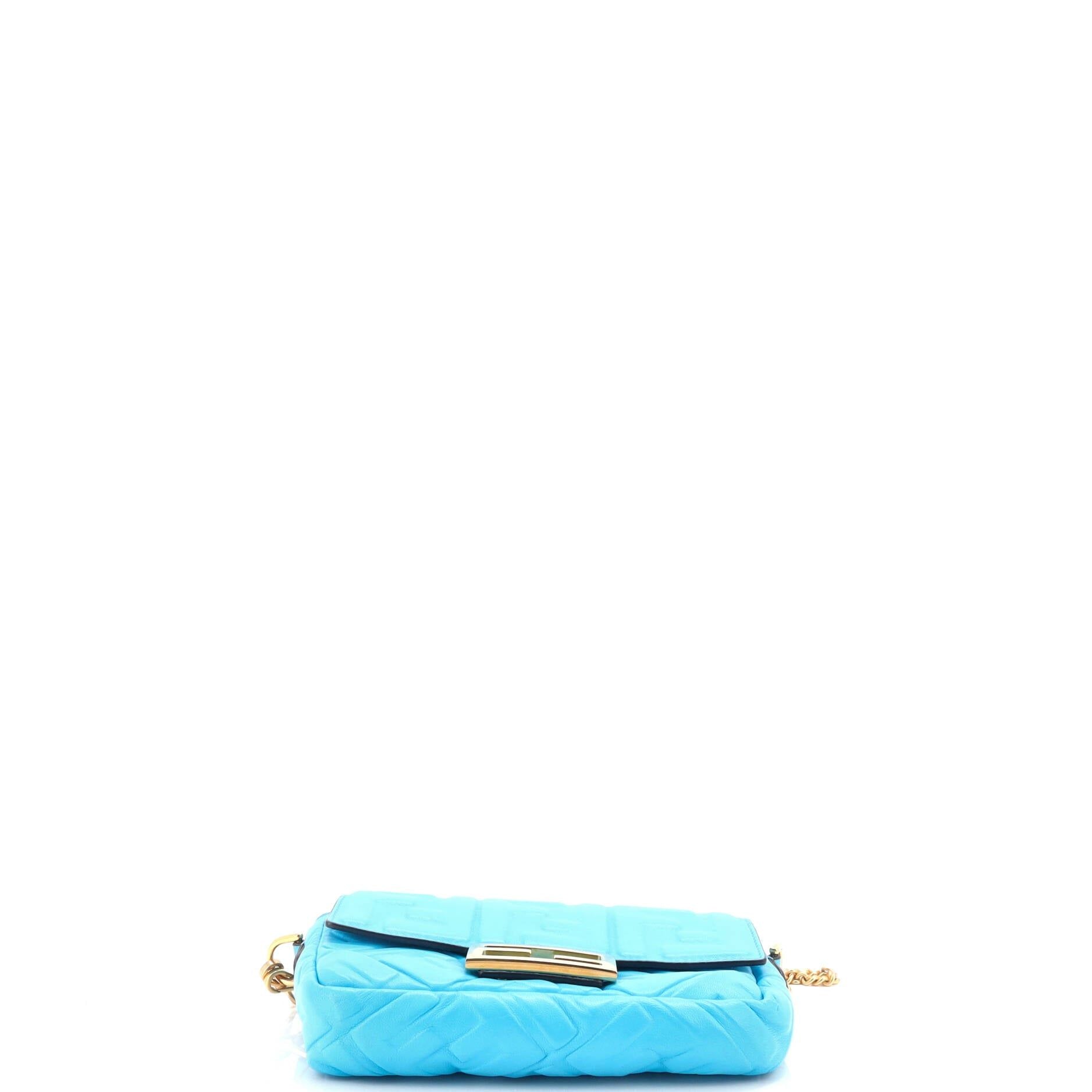 Fendi Baguette Nm Bag Zucca Embossed Leather Mini