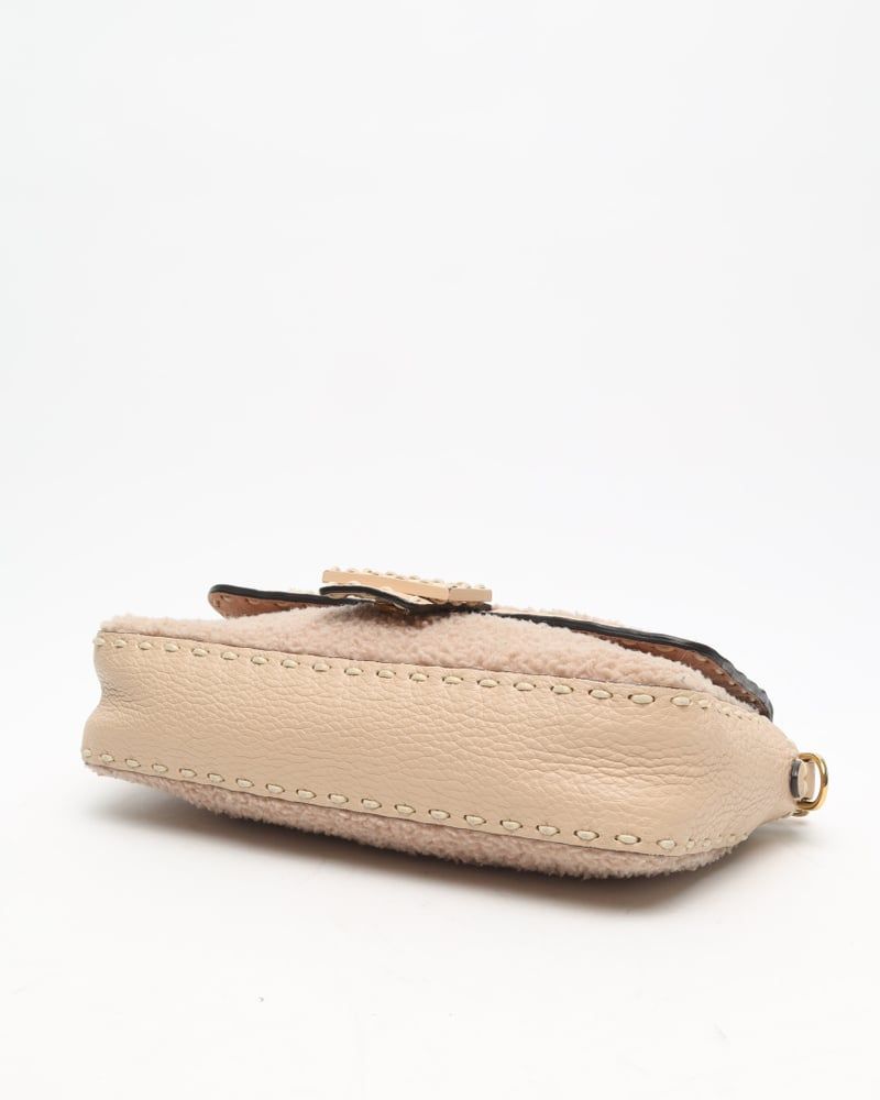 Fendi Iconic Shearling Medium Baguette Bag