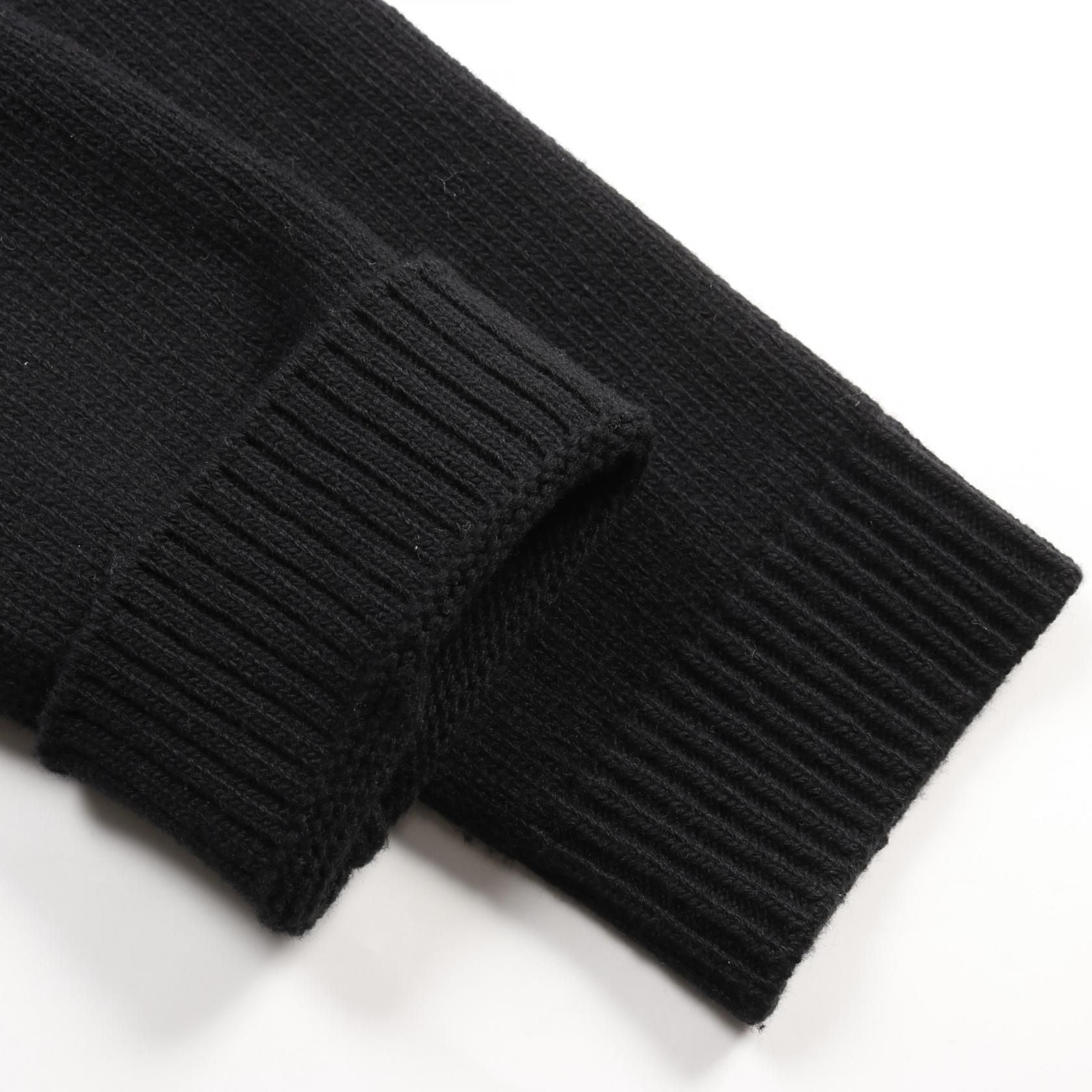 Gucci Intarsia Wool Top Knitwear Sweater 770072 Wool Black Logo