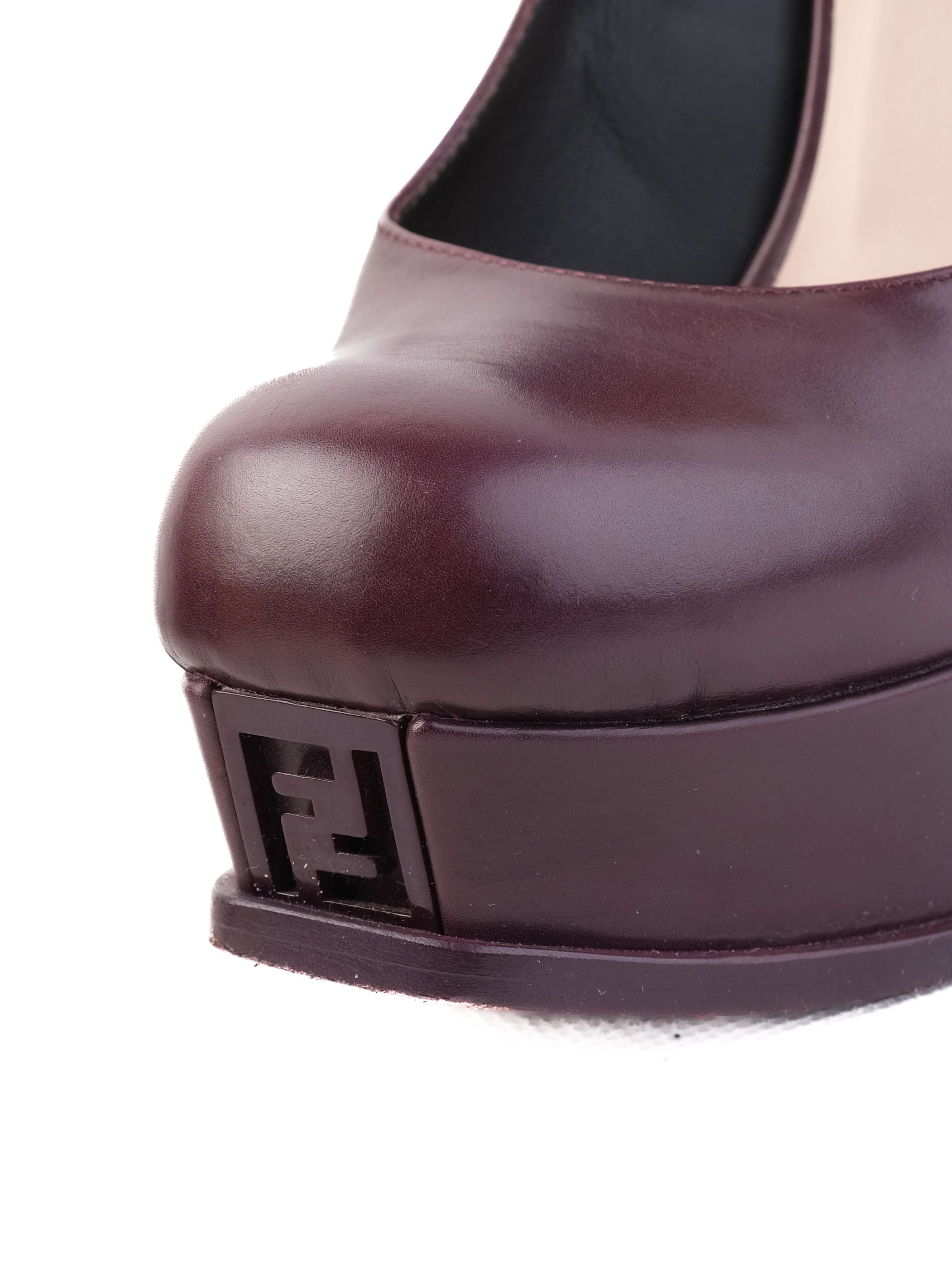Excellent Fendi Purple Leather High-Heeled Pumps Size 38.5