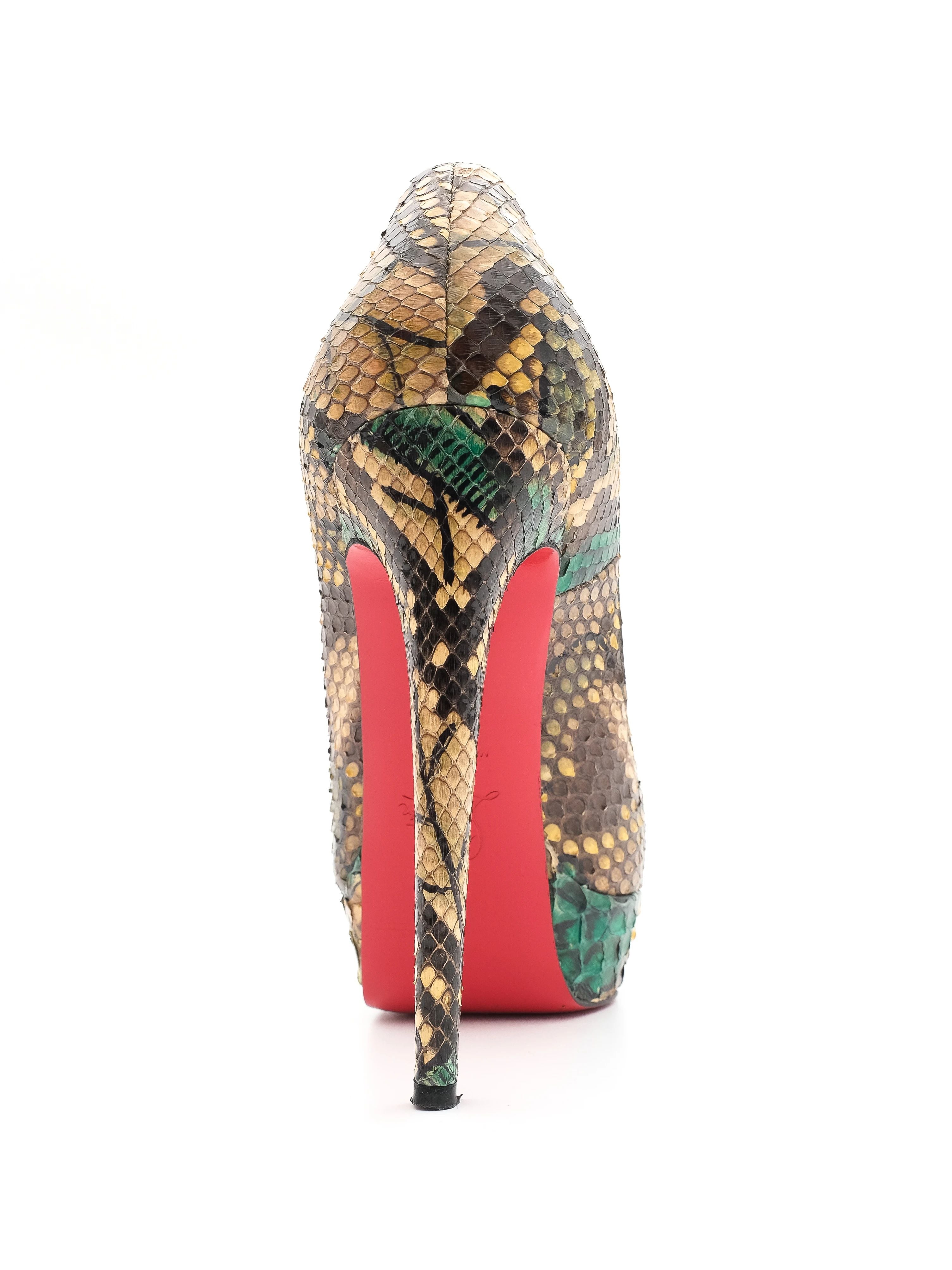 Christian Louboutin Peep Toe High-Heels Genuine Leather Size 39.5