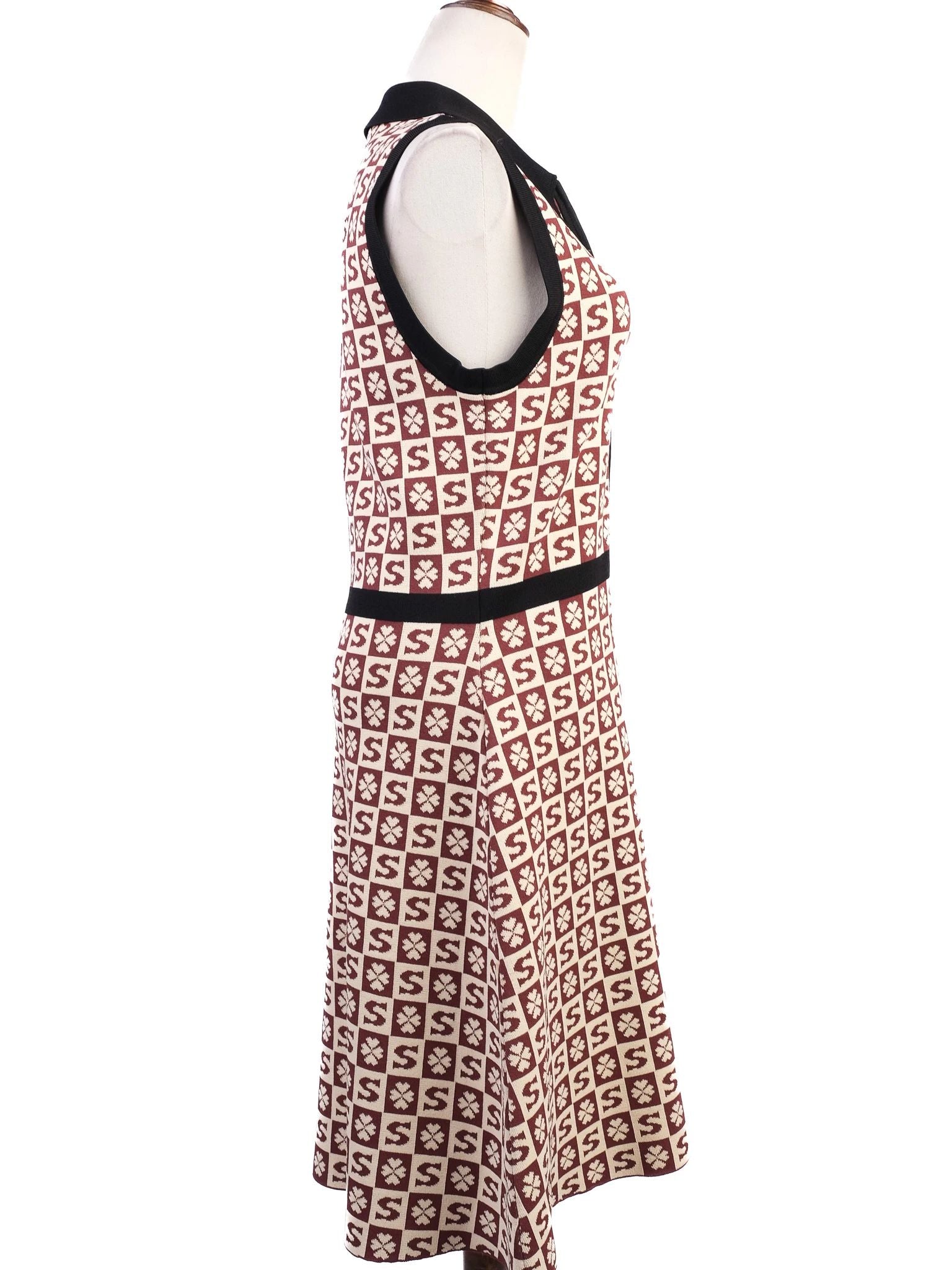 Excellent Sandro Sleeveless Dress Red Floral Pattern Size S