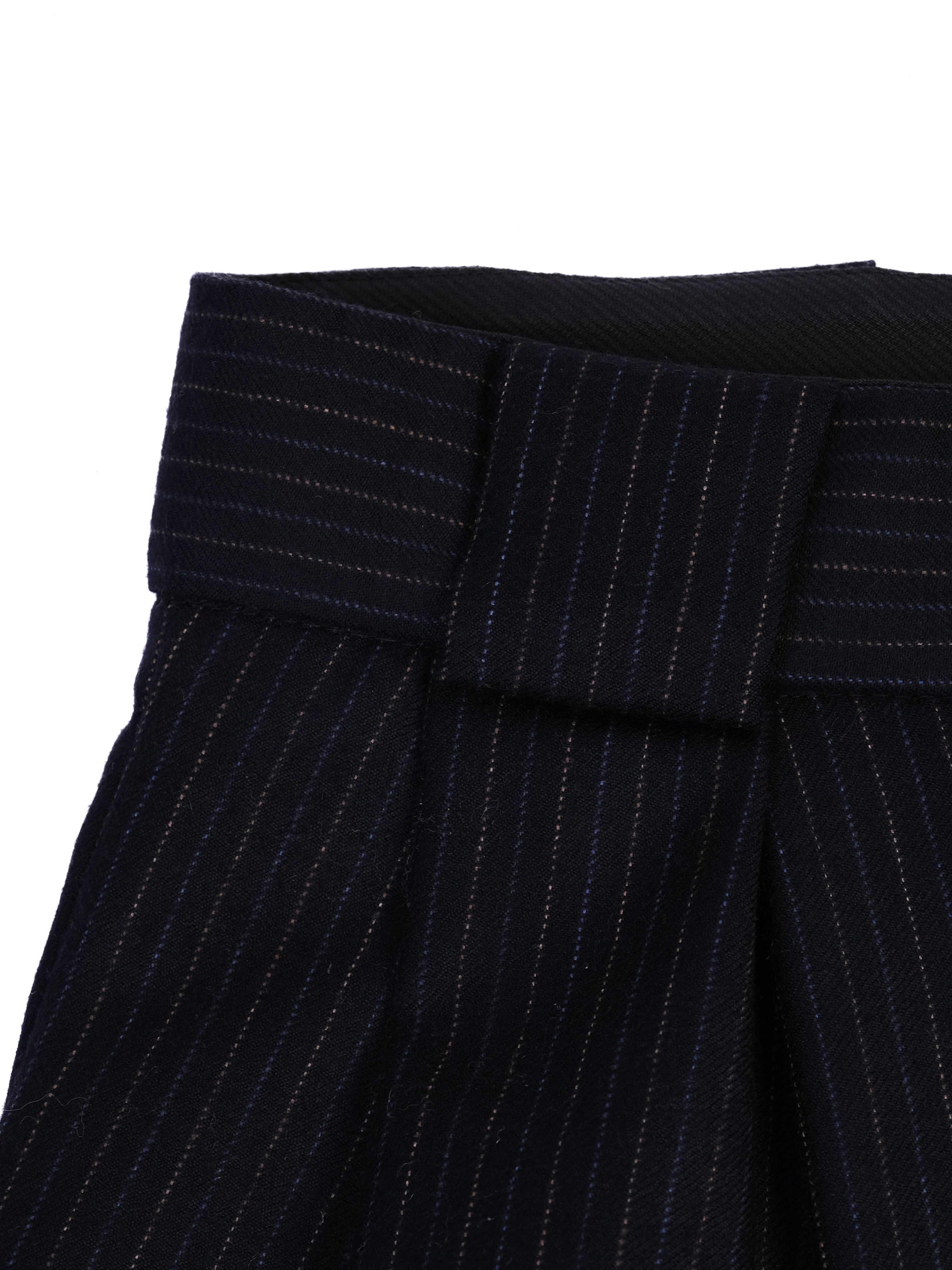 Excellent Tara Jarmon Blue Wool Pants Size S Pinstriped Design