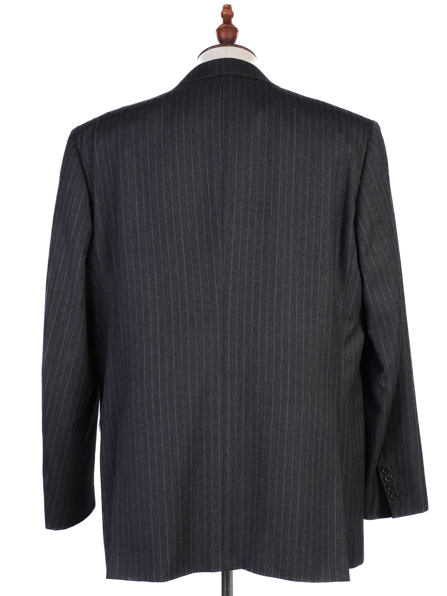 Excellent BRIONI Black Wool Pinstripe Suit Jacket Size XXL