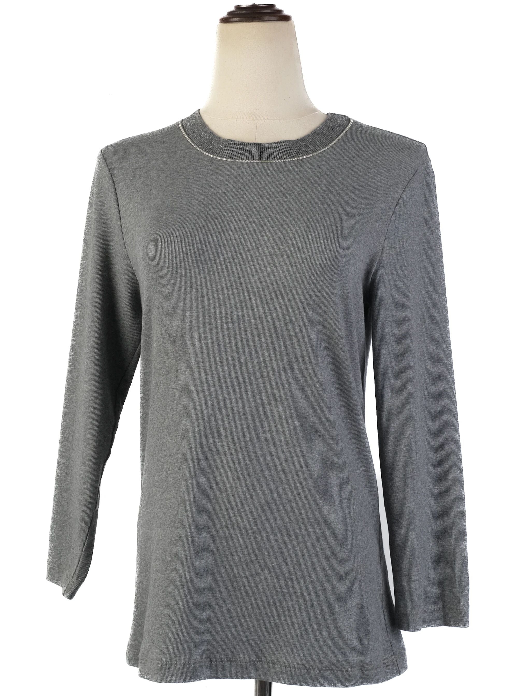 Excellent Peserico Gray Wool Long Sleeve Top Size L