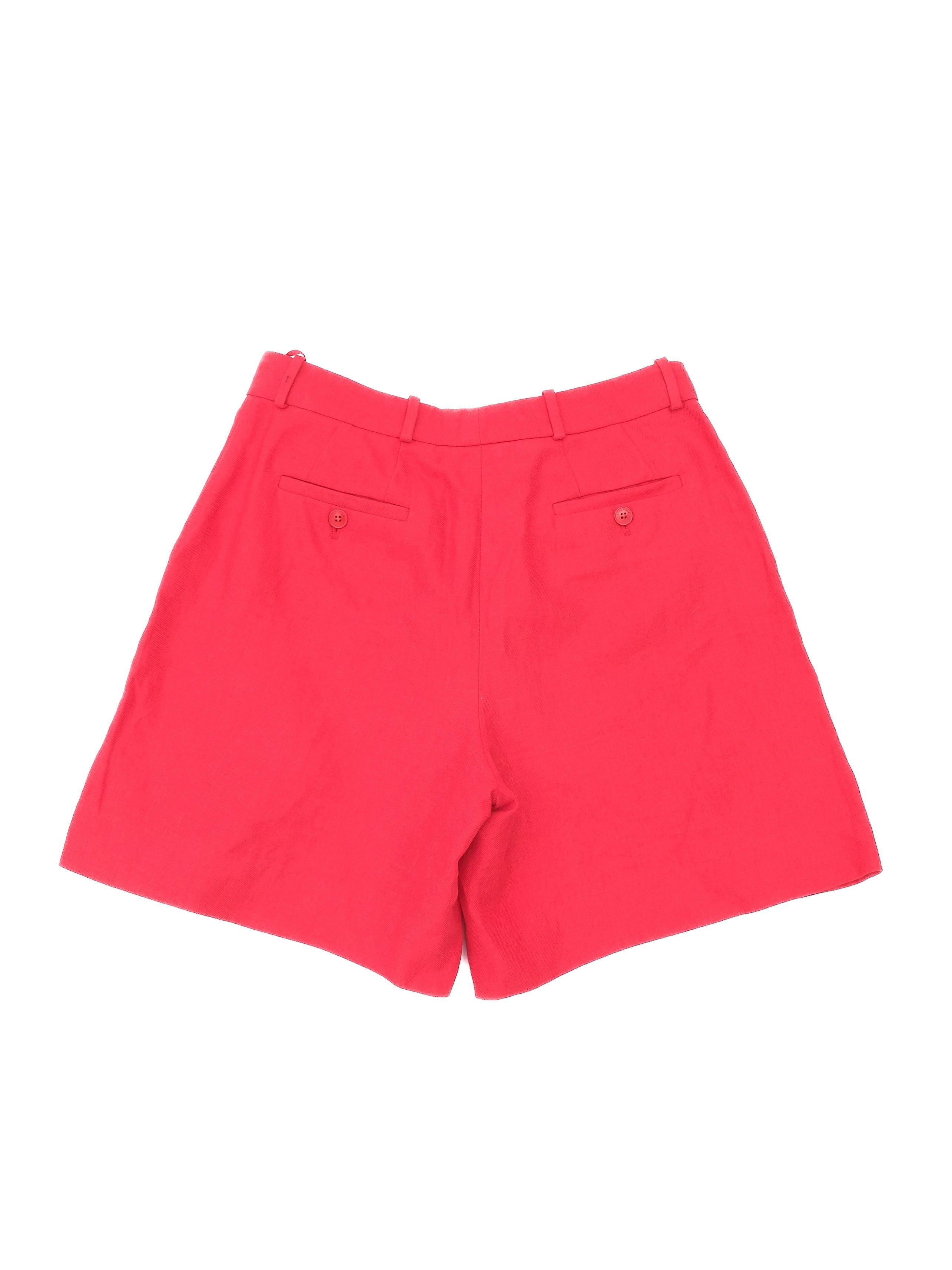 Excellent Loro Piana Red Linen WomenÕs Shorts Size 40 Made in Italy