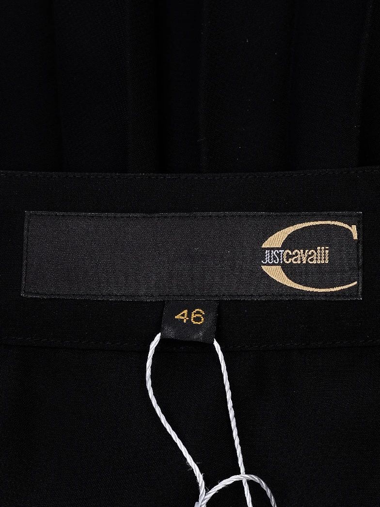 Excellent Just Cavalli Black Pleated Skirt with Embellishments