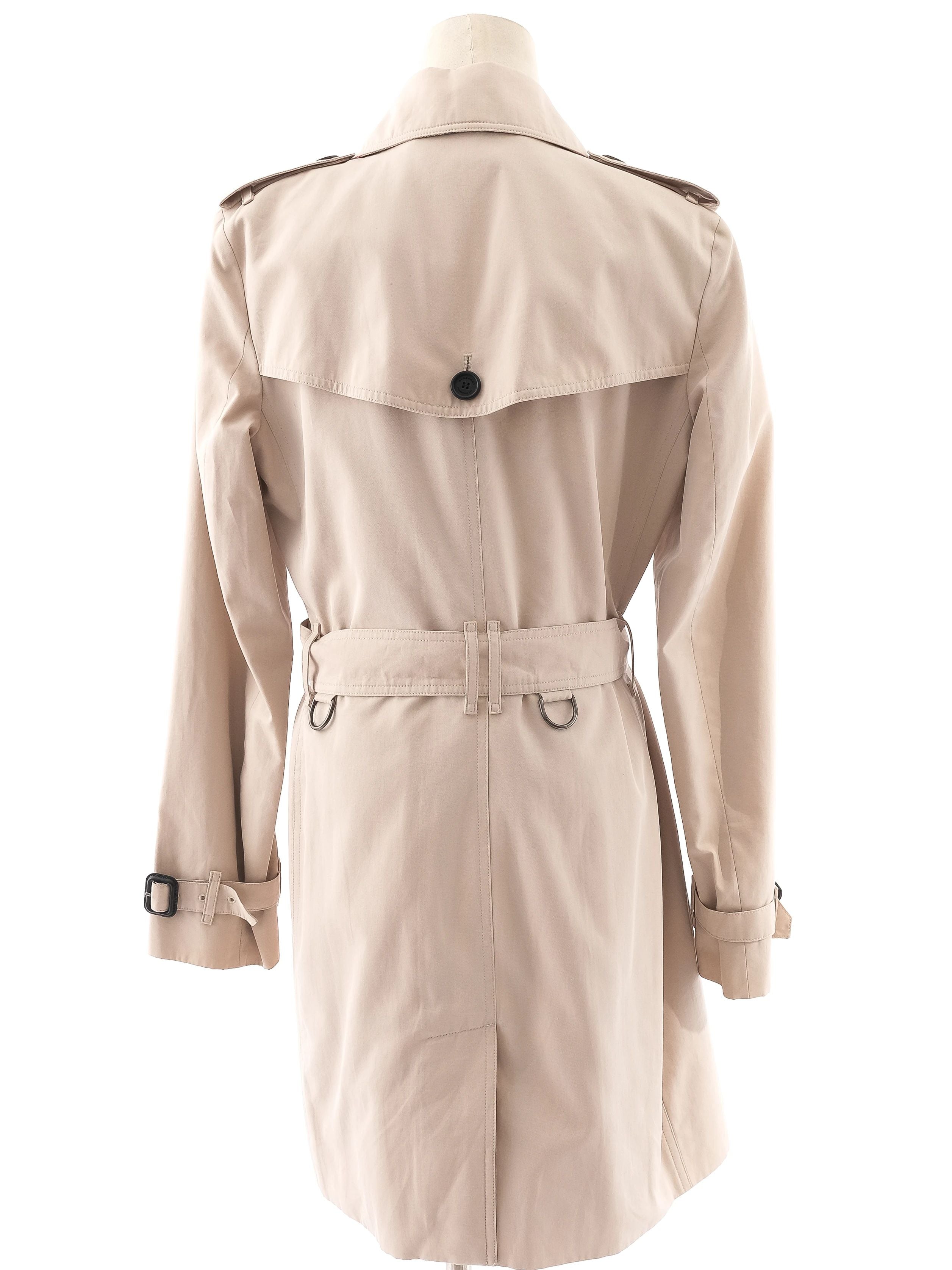 Excellent Burberry Orange Cotton Trench Coat Size S