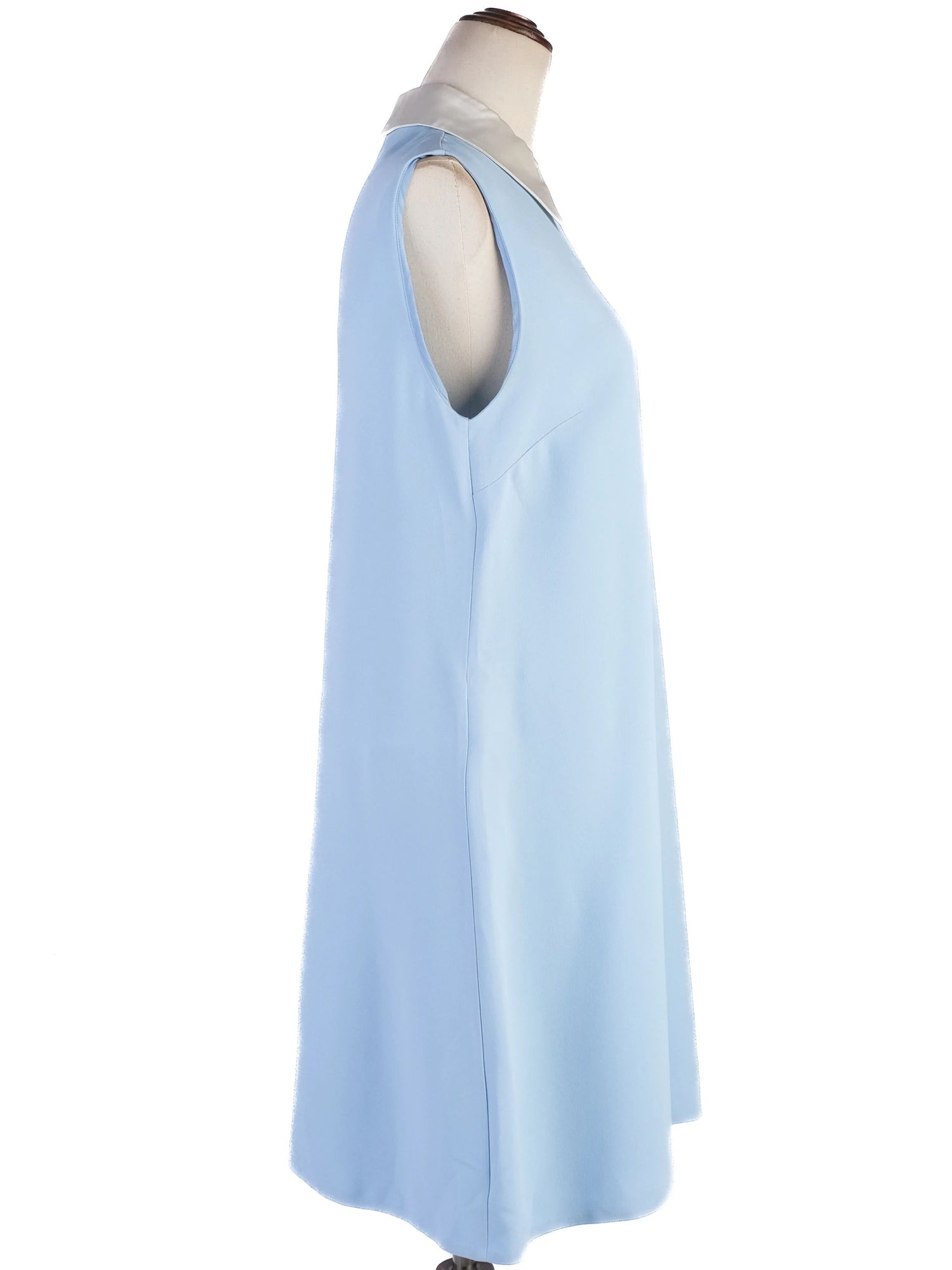 Excellent Miu Miu Blue Viscose Sleeveless Dress Size L with Collar