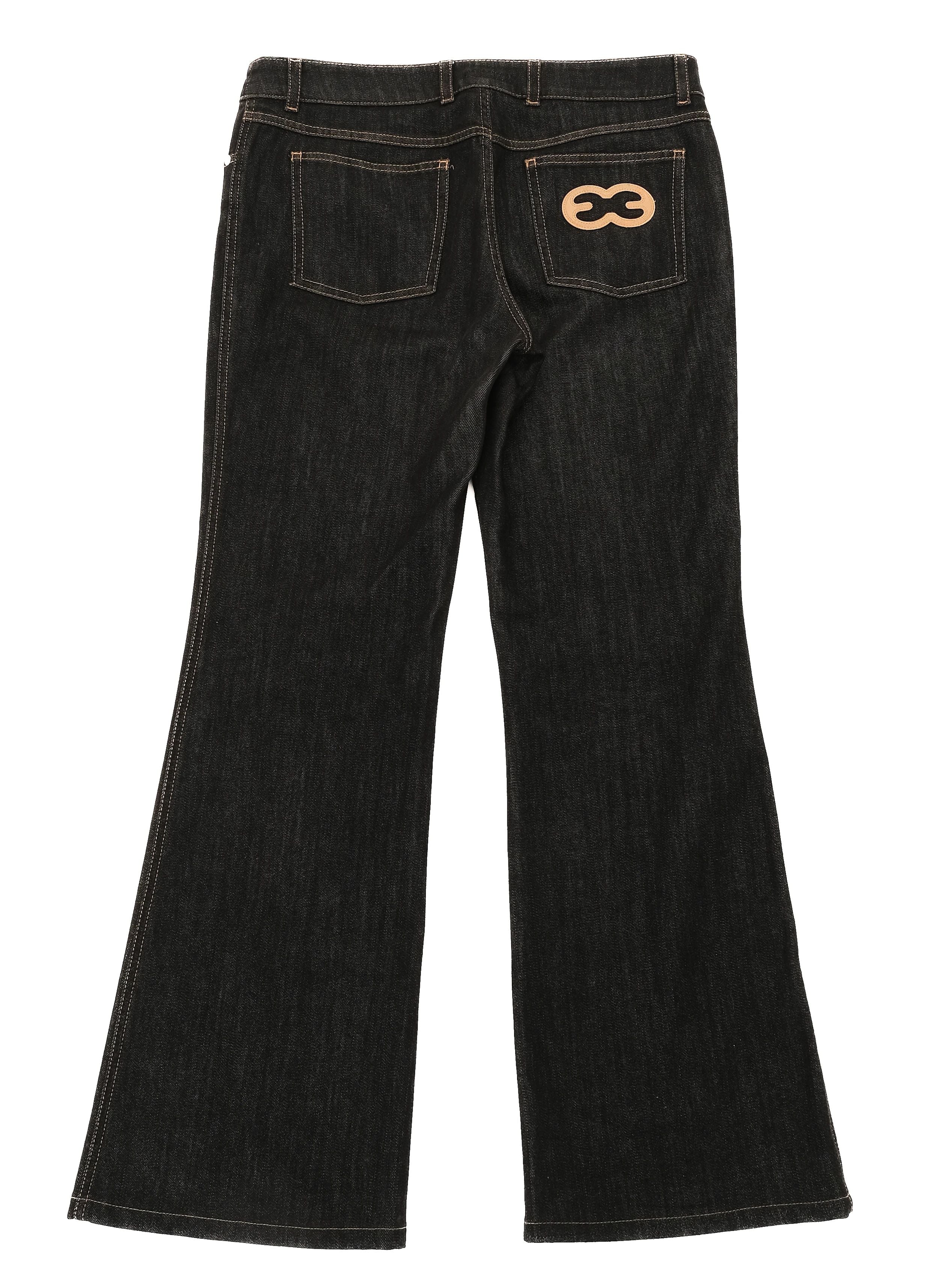 Excellent Escada Black Flare Jeans Size M Women&