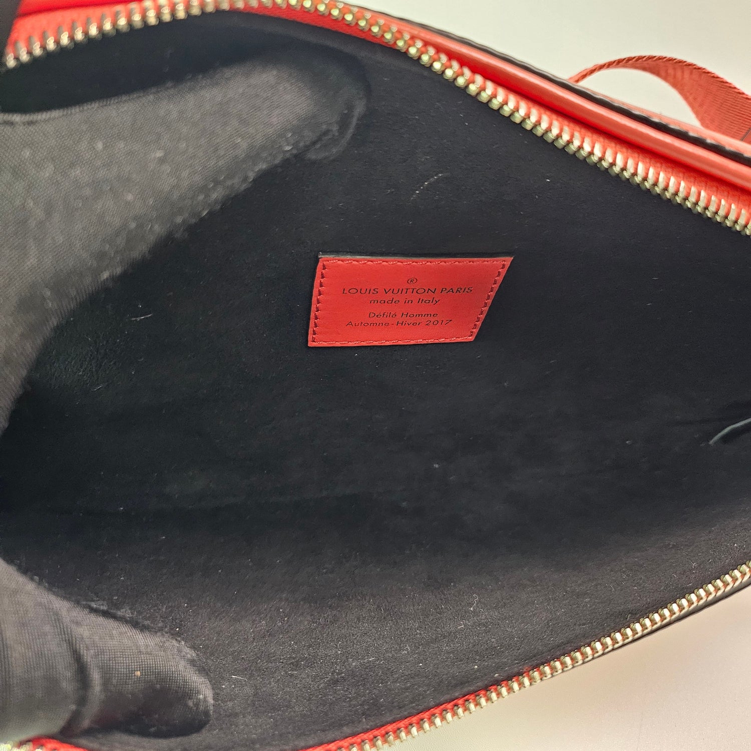 Louis Vuitton Supreme Red White Epi Bumbag