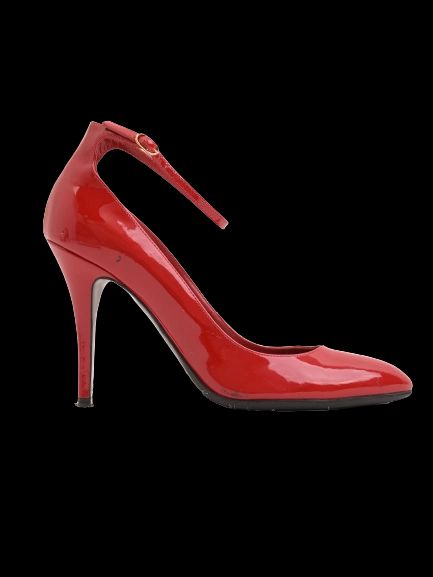 Excellent Ralph Lauren Red High-Heeled Shoes with Ankle Strap