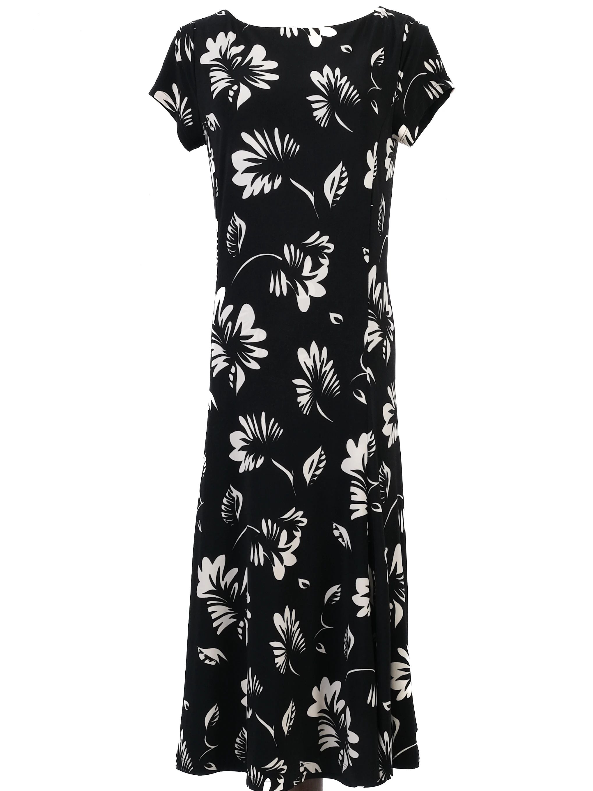 Excellent Ralph Lauren Black Floral Dress Size S Women&
