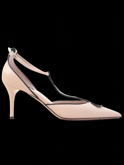 Escada White Leather High-Heeled Shoes with Ankle Strap