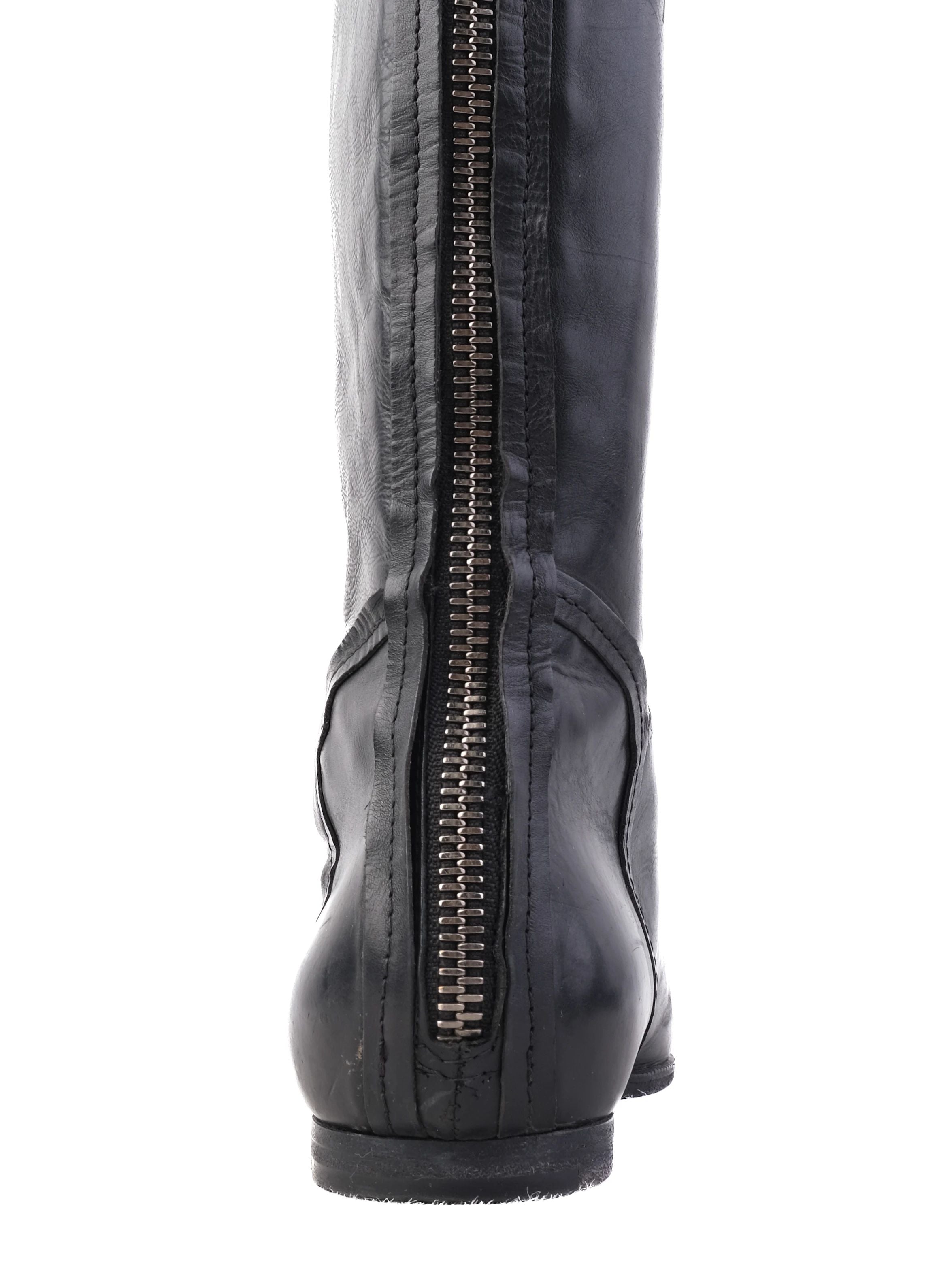 Good Jimmy Choo Black Leather Riding Boots Size 37
