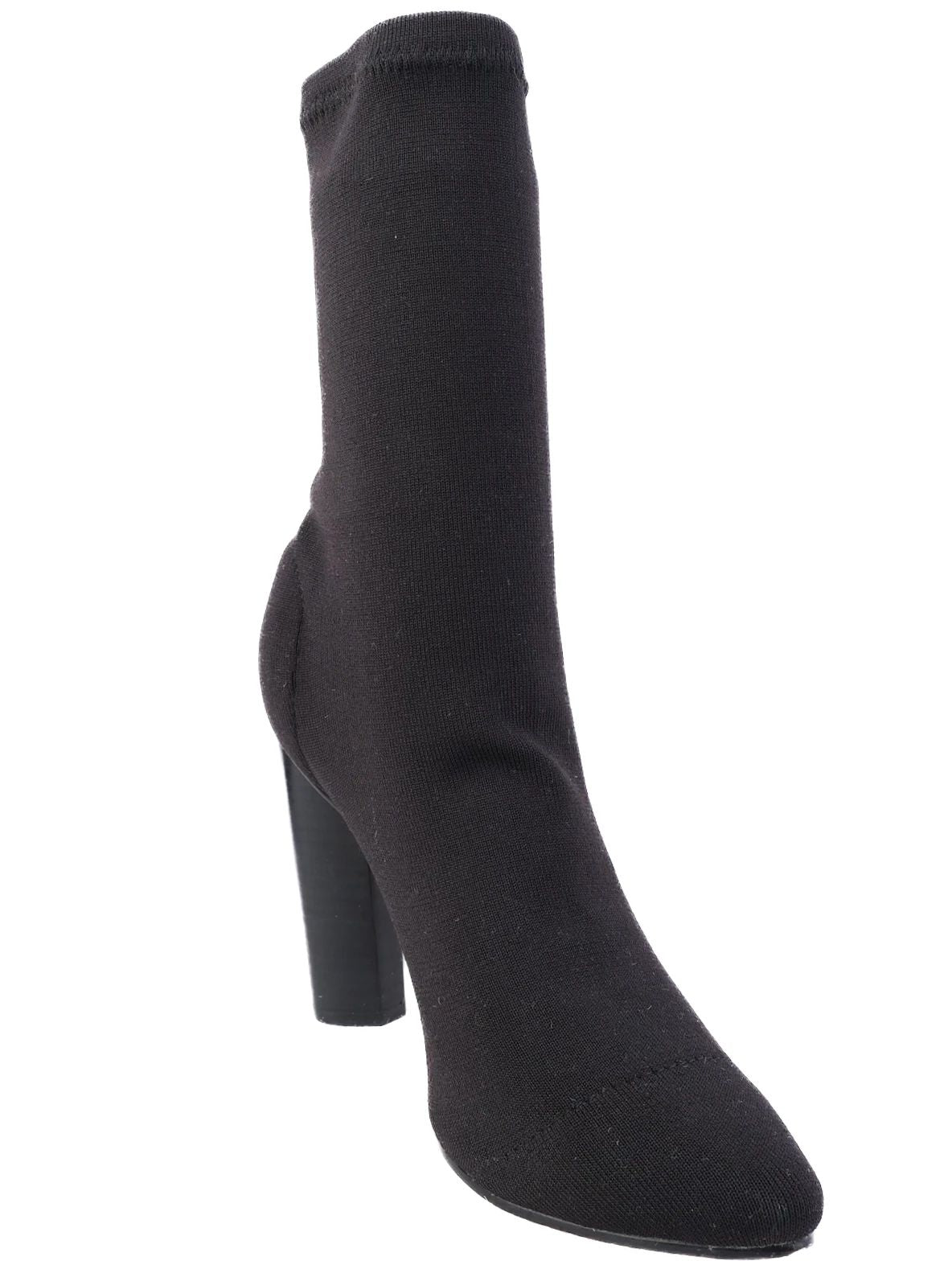 Excellent Pier Lucci Black Sock Boots Size 37 High Block Heel