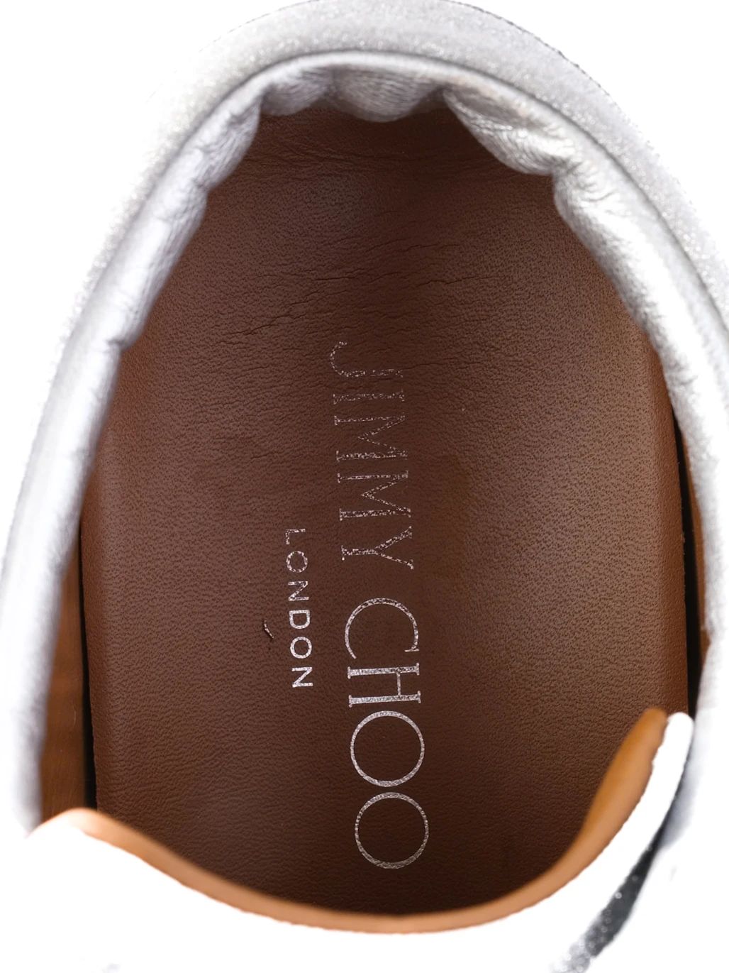 Excellent Jimmy Choo Gray Leather Sneakers with White Sole
