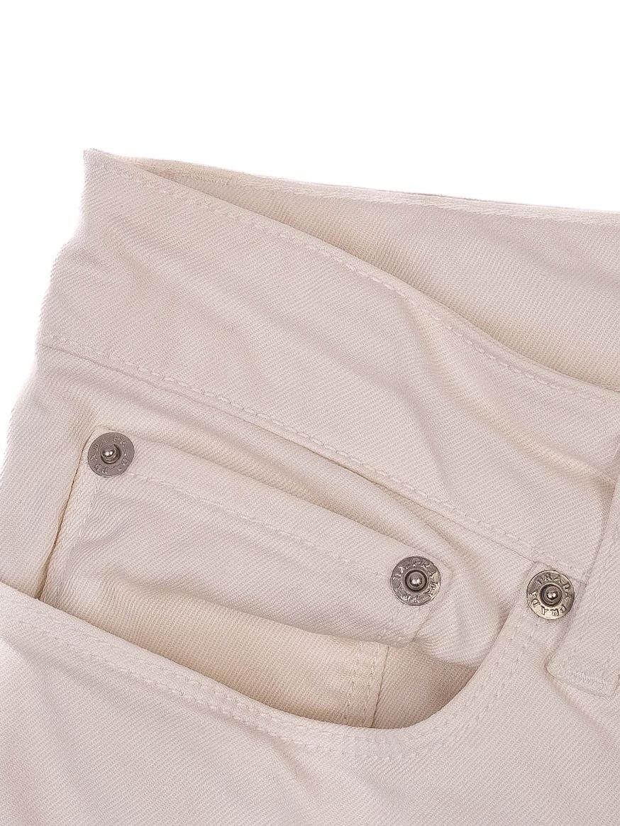 Prada WomenÕs White Cotton Pants Size M Excellent Condition