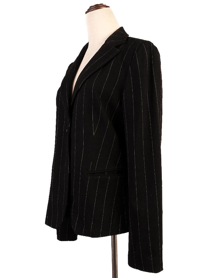 Excellent Emporio Armani Black Wool Pinstripe Blazer Women&