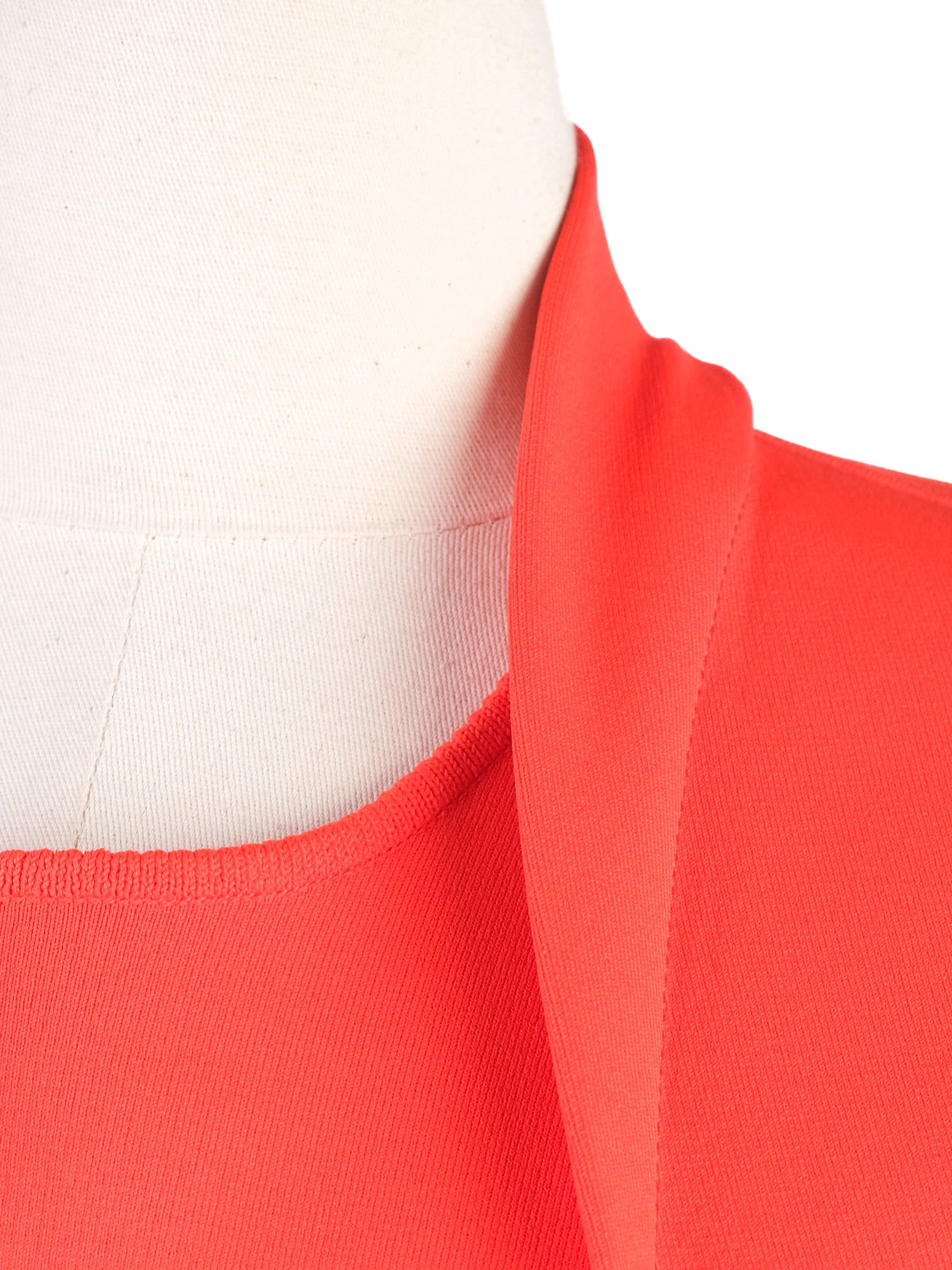 Excellent St. John Red Viscose Dress Size S with Structured Collar