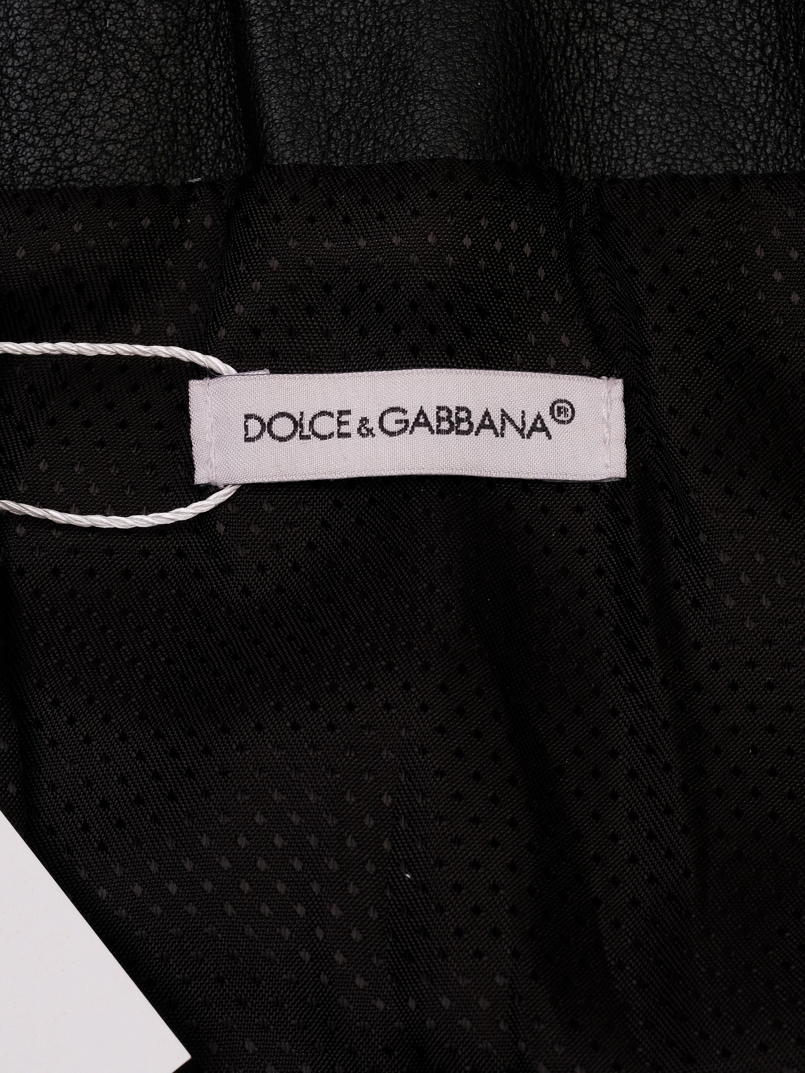 Perfect Dolce Gabbana Black Leather Jacket for Kids Size 6