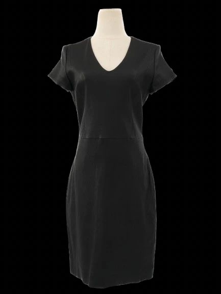Perfect Diane von Furstenberg Gray Leather Dress Size L