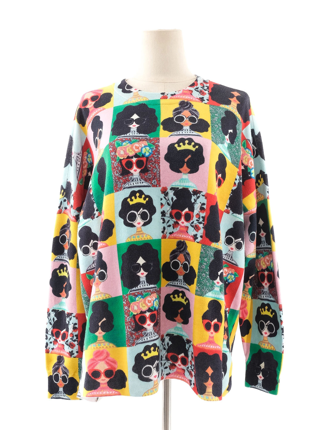 Excellent Alice+Olivia Colorful Patterned Sweater Women Size L