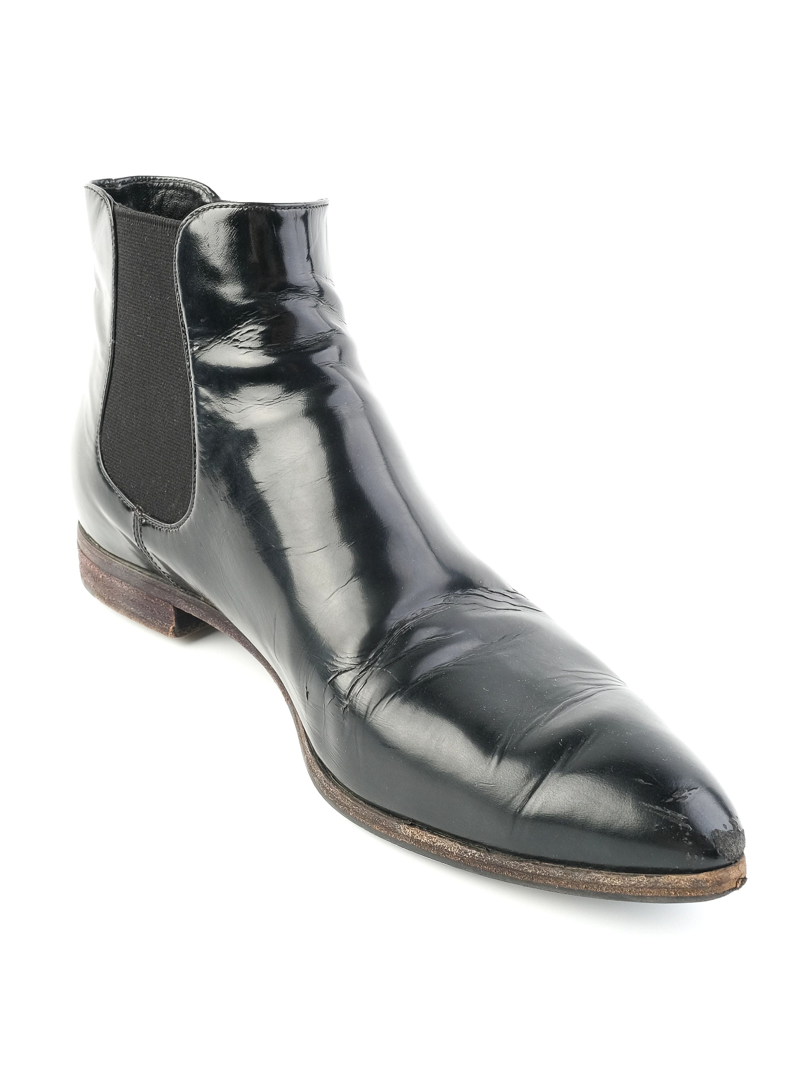 Good Prada Black Leather Chelsea Boots Size 38 Women