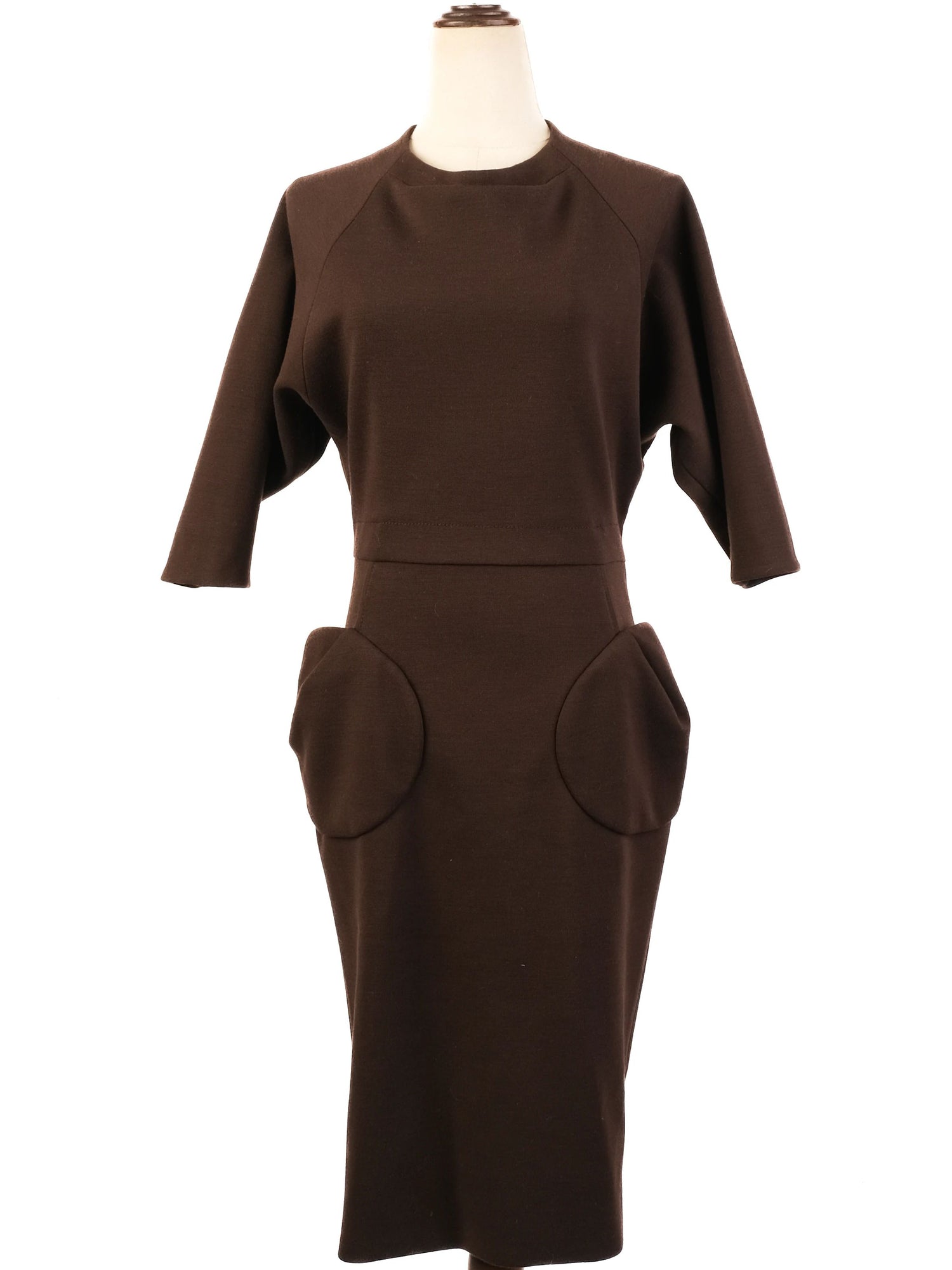 Excellent Marc Jacobs Orange Wool Dress Size S with Pockets