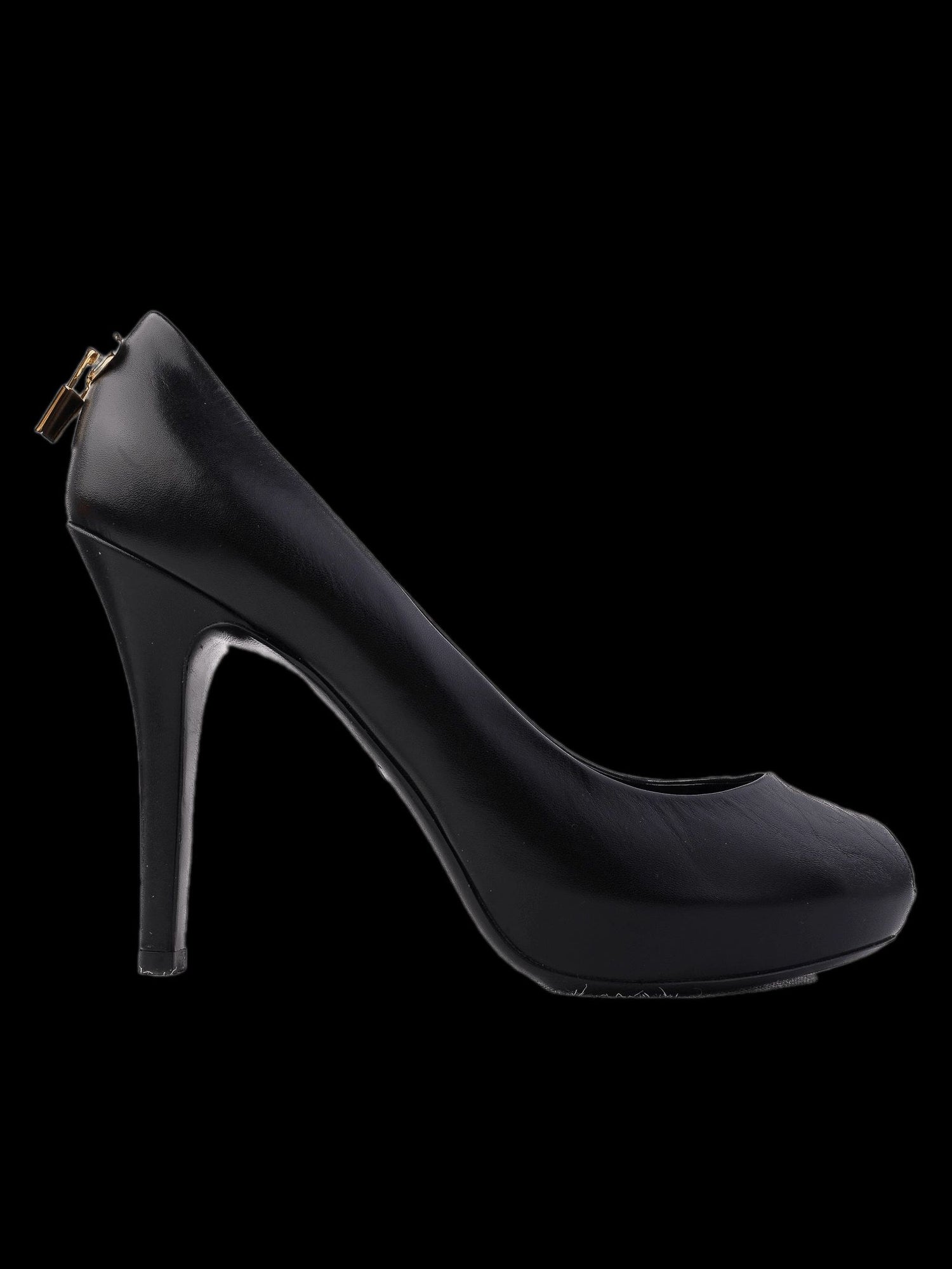 NEW Louis Vuitton Black Leather High-Heeled Shoes Size 38