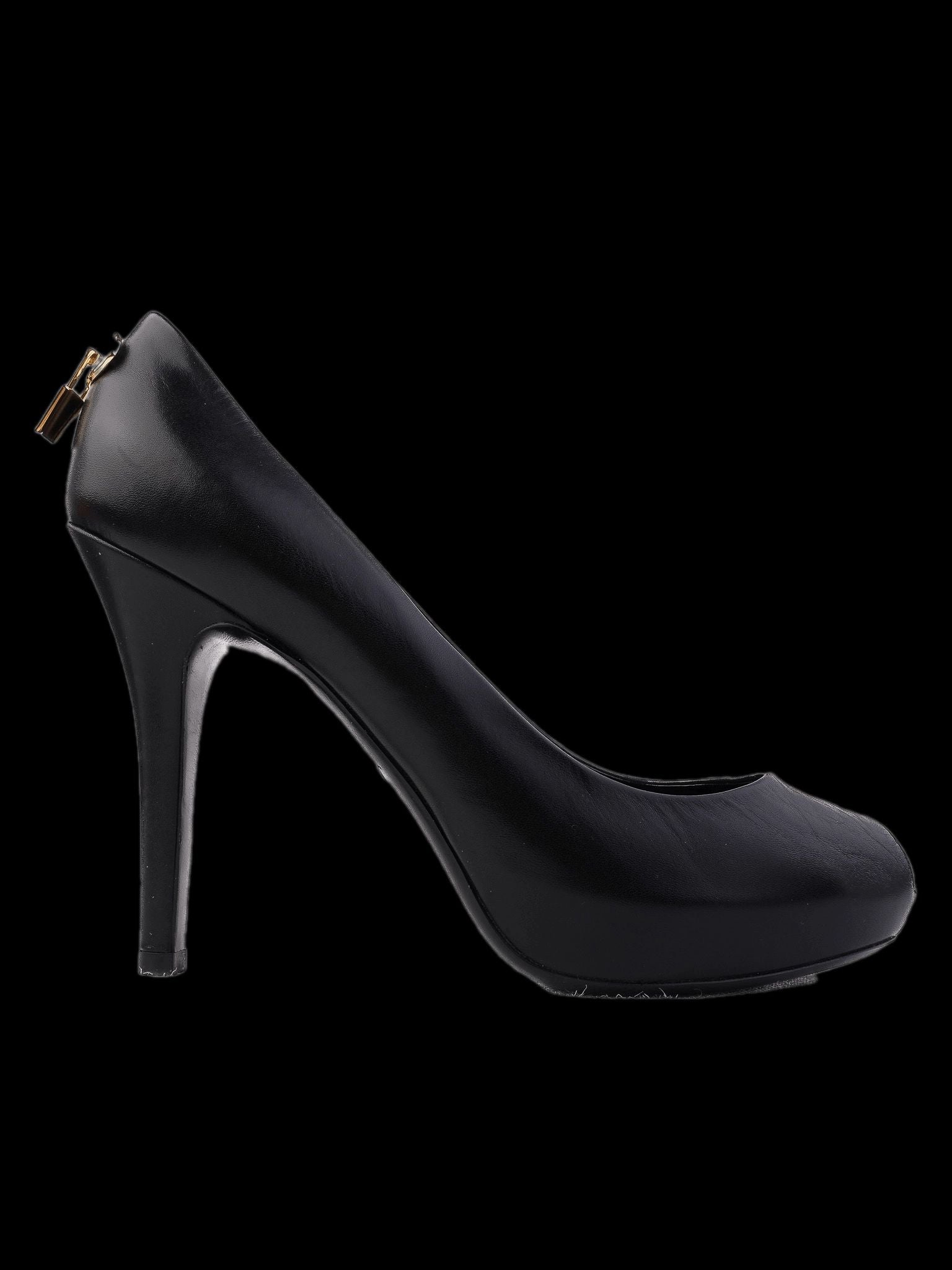 NEW Louis Vuitton Black Leather High-Heeled Shoes Size 38
