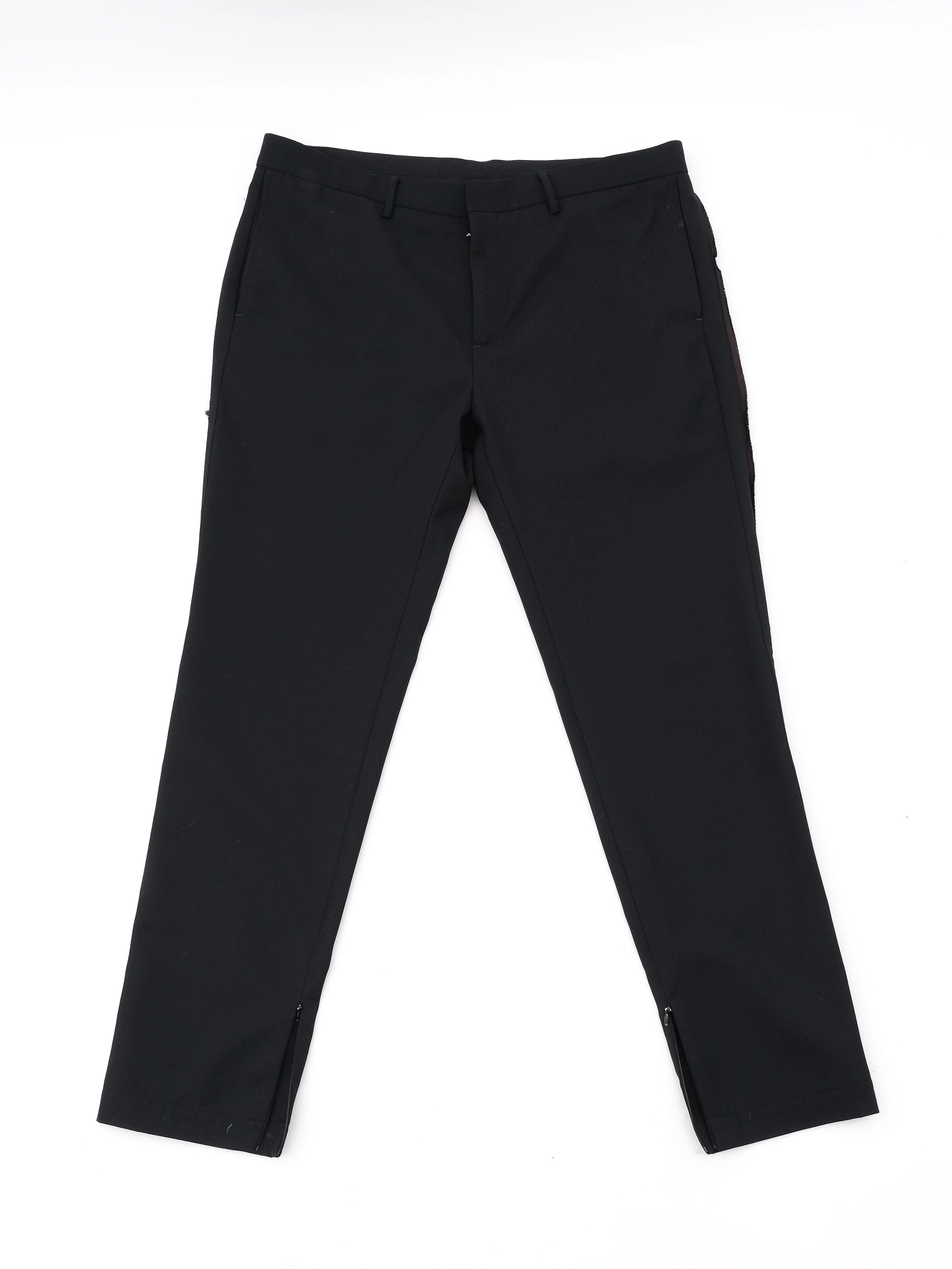 Excellent Diesel Black Wool Blend Pants Size L Made in Tunisia