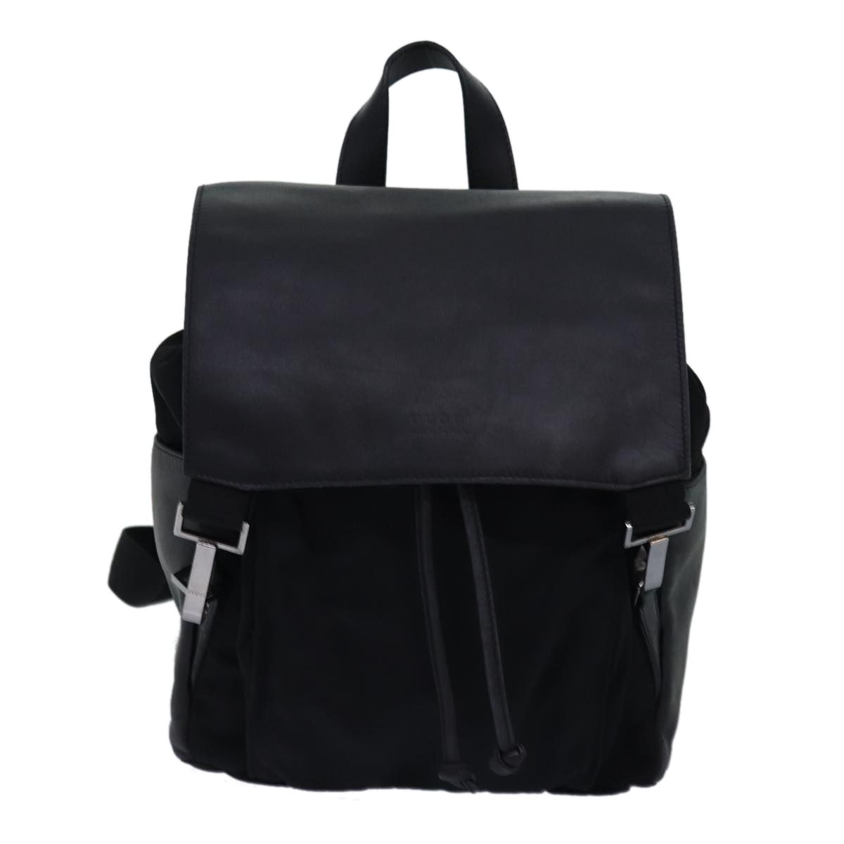 Gucci Backpack Nylon Leather Black