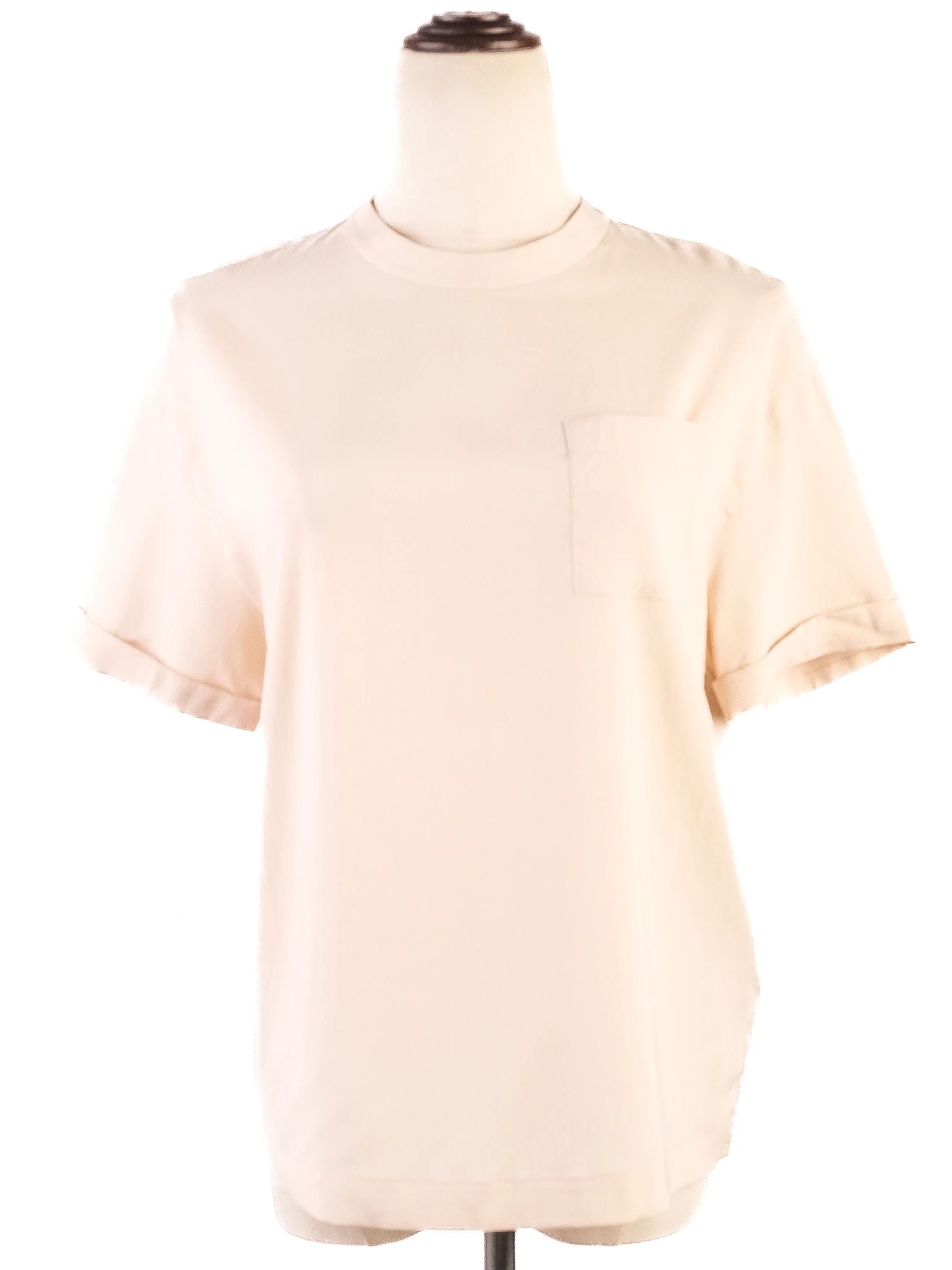 Excellent Brunello Cucinelli Orange Silk T-Shirt Size XS