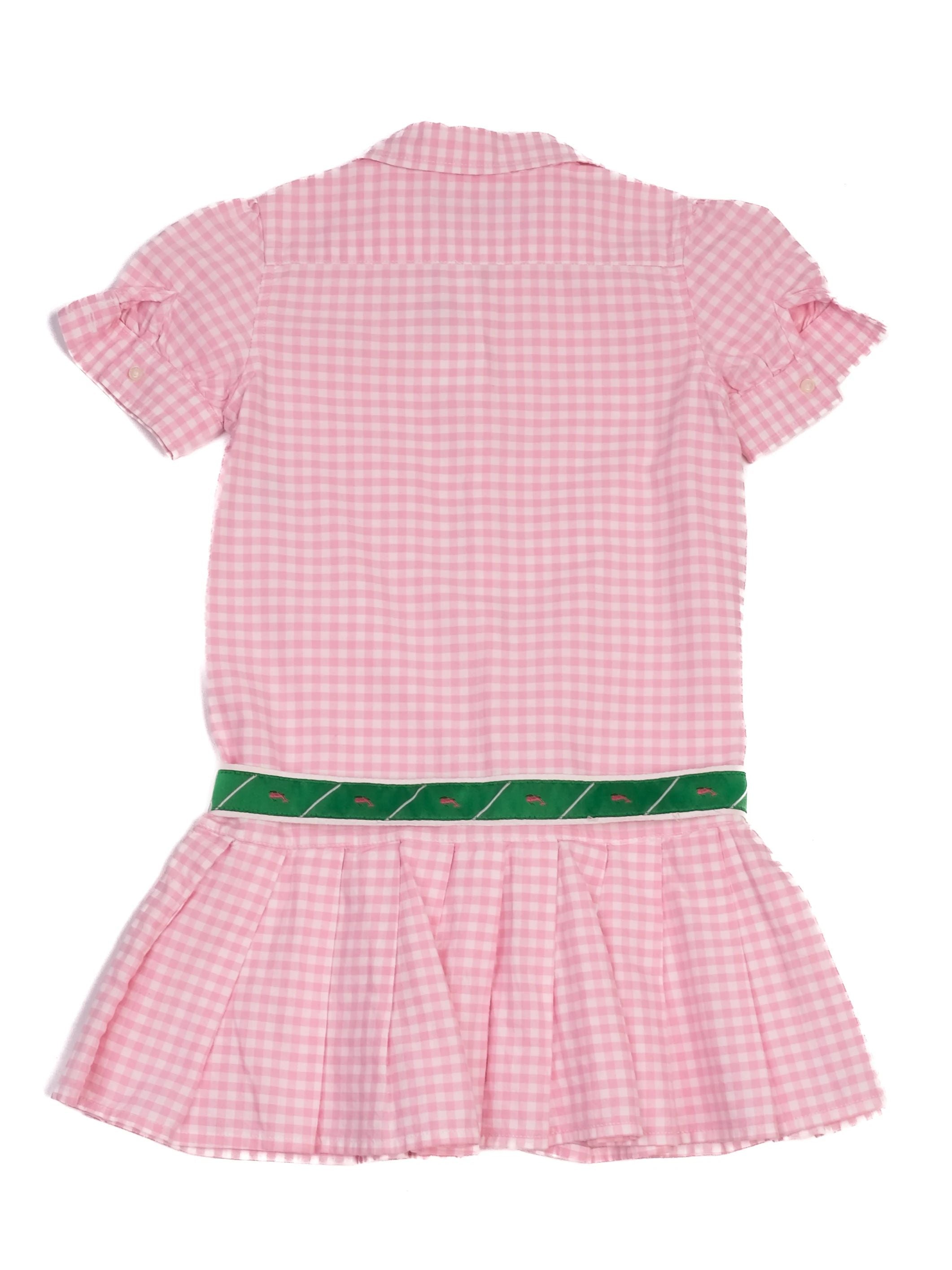 Excellent Ralph Lauren Pink Cotton Checkered Dress for Kids Size 6