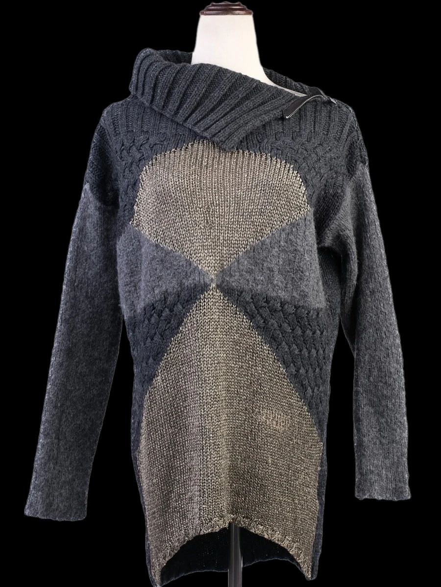 Excellent Pinko Knitted Sweater Size S Combined Wool Design