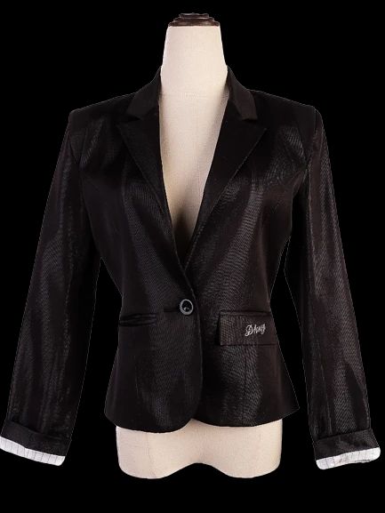 Excellent DKNY Kids Black Polyester Blazer Size 14